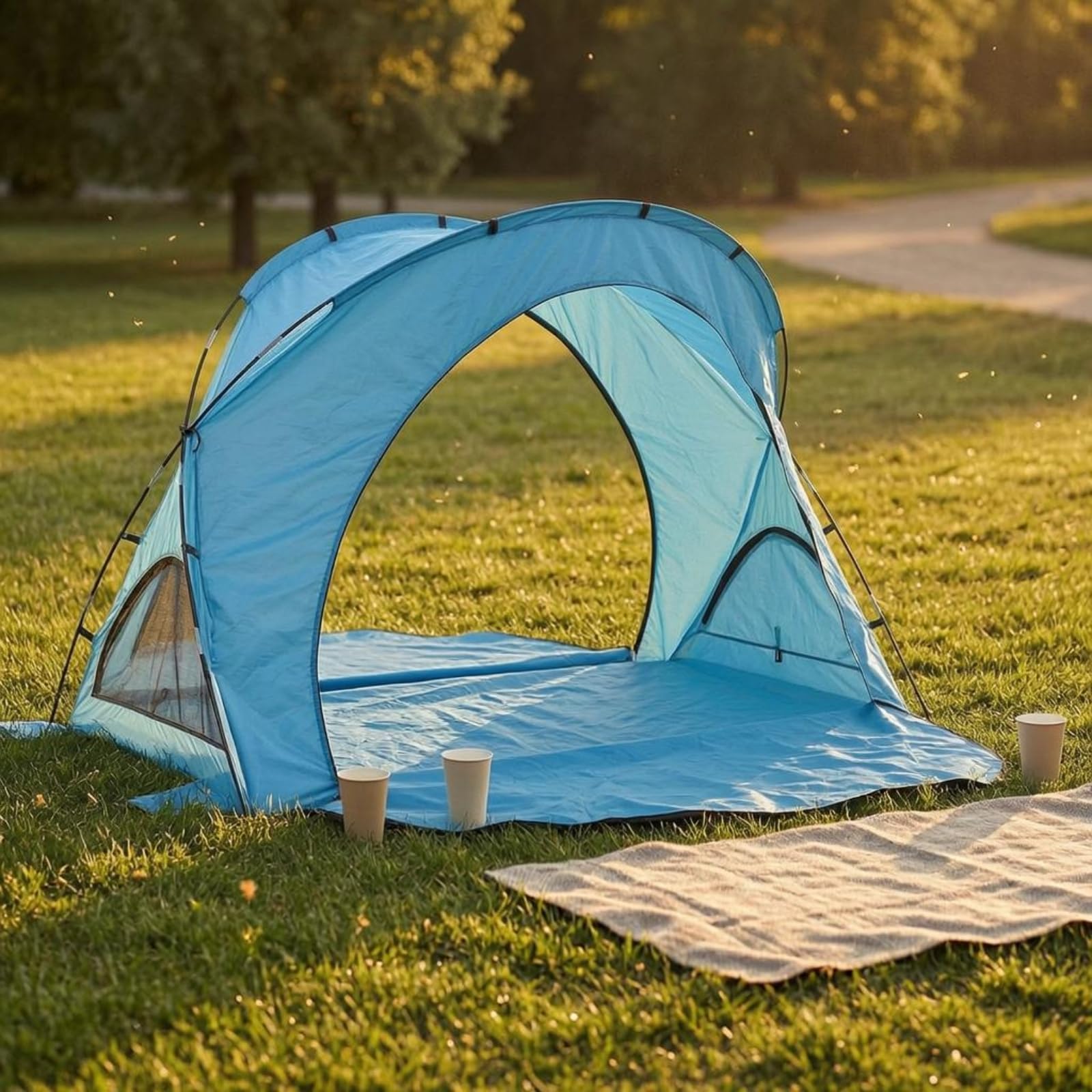 kowaku Tenda da Campeggio a Cupola per 2 Persone Tenda Campeggio Rifugio Esterno Igloo Poliestere con Aerazione in Estensione Anteriore Adatta per Campeggio Picnic Giardino Viaggi Weekend