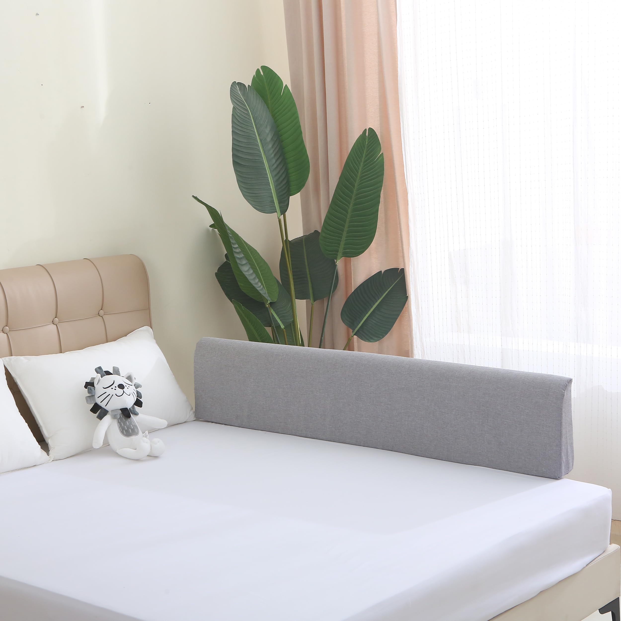 WYBITNY Bed Guard Rail for Toddlers, 59inch Foam Padded Toddler Bed Rails, Bed Side Rails for Queen King Twin Full Size Bed, Prevent Roll Out of Bed Bedrail for Toddler, Kids Cosleep Bed Railing