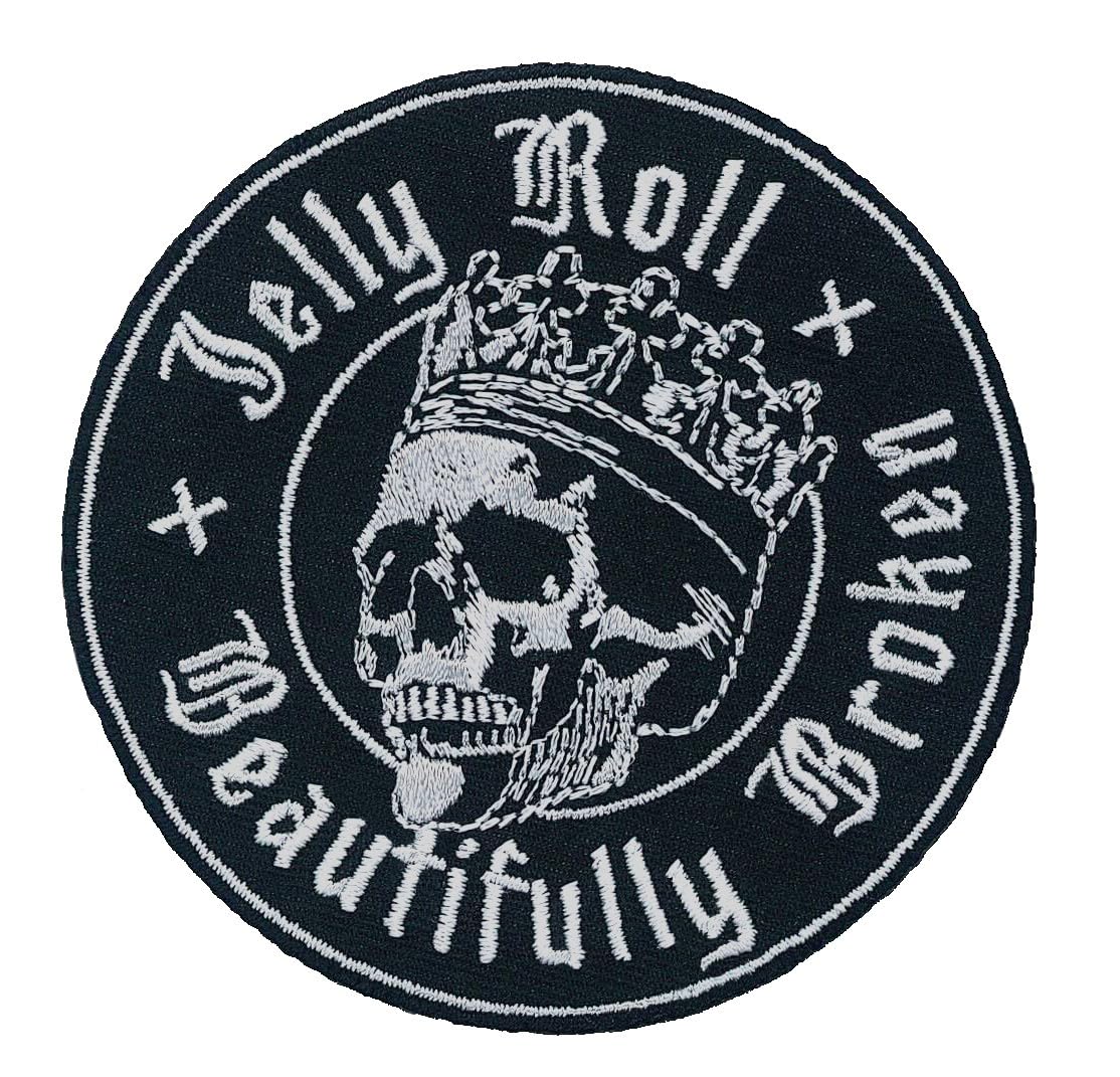 C&D Visionary Black, White Jelly Roll Skull Seal Patch