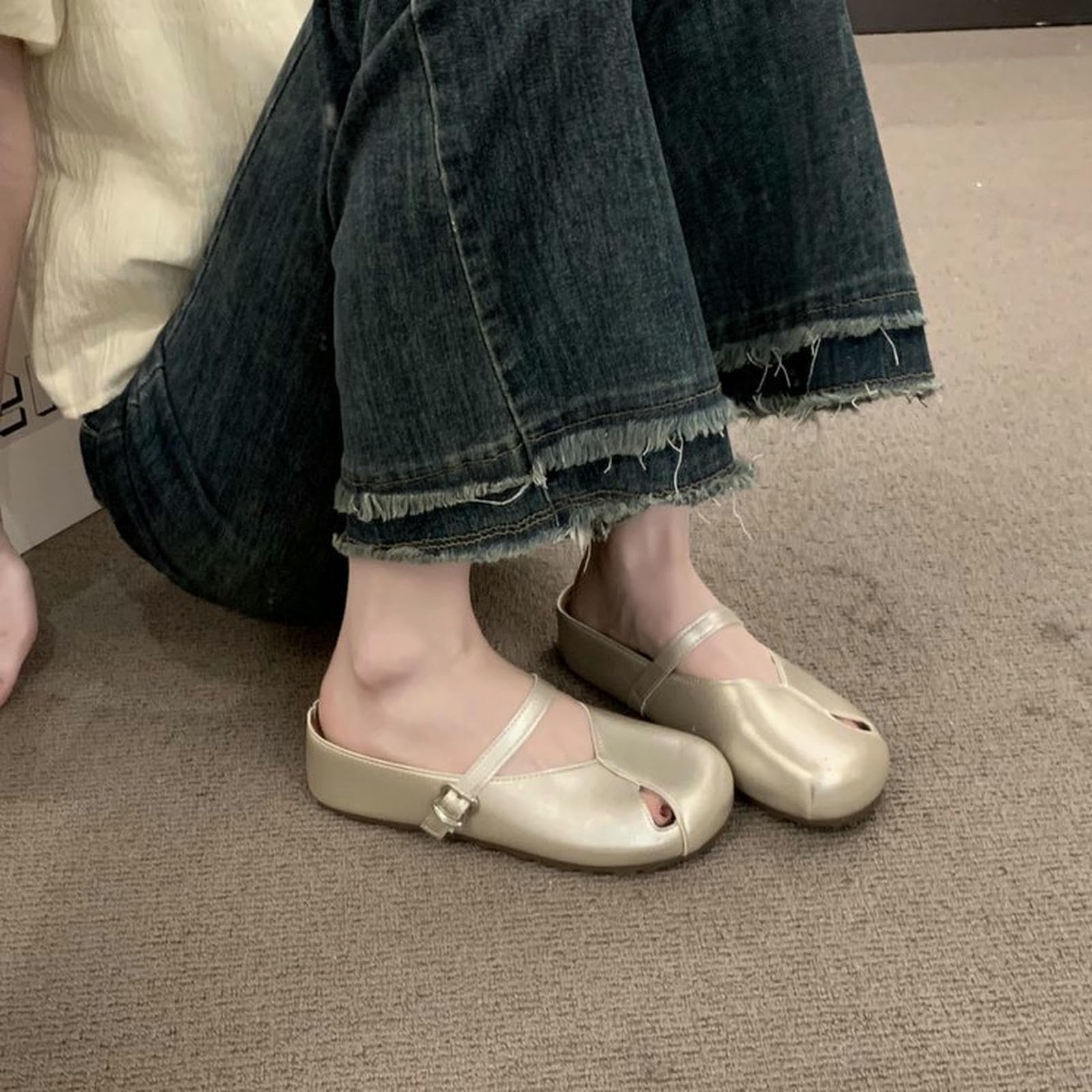 Donna Pantofole Mezzano di Mezzosangue Chiuse Che Migliorano Le Donne per Abbigliamento Casual con Gonne-argento-35