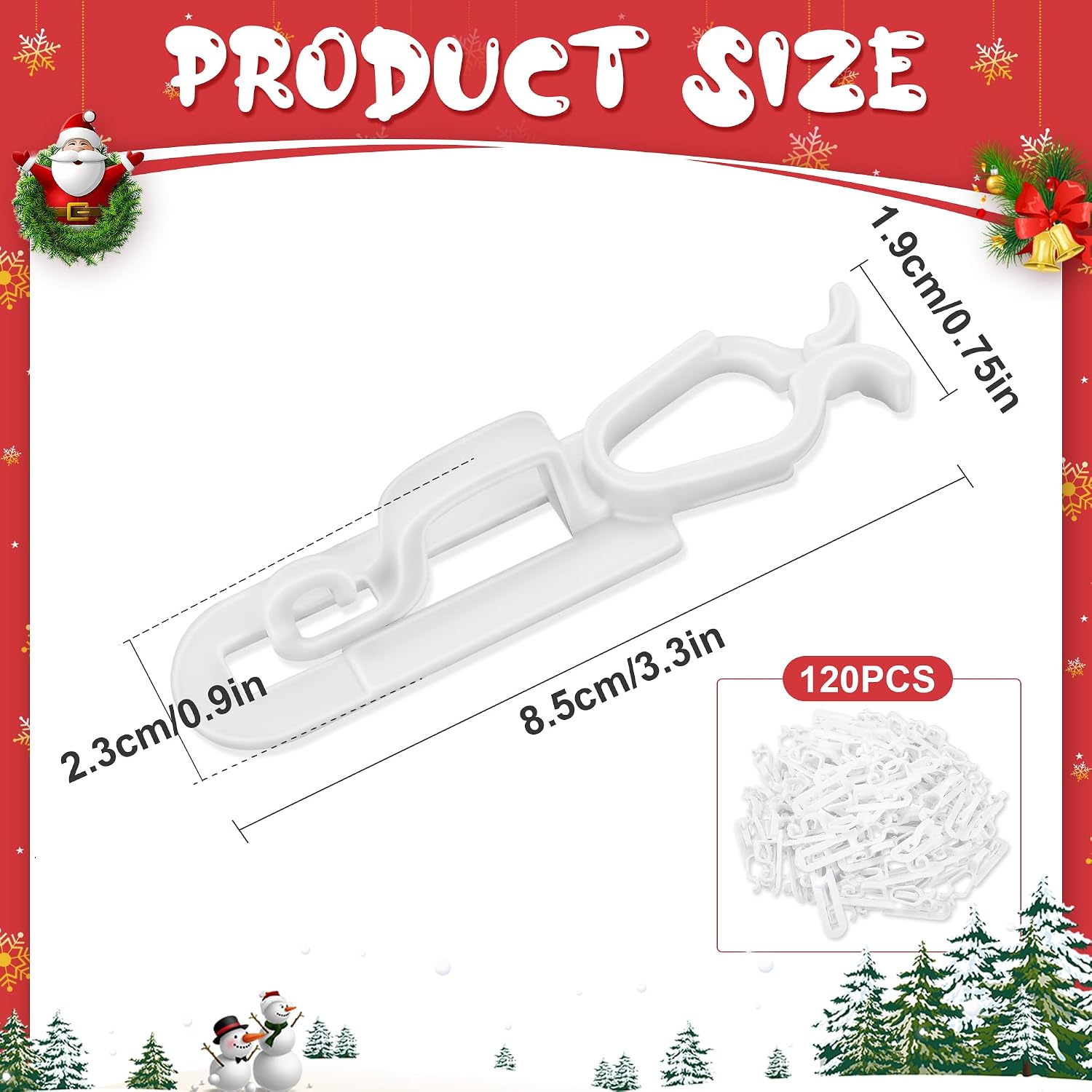 180 Pcs Christmas Light Clips, All in One Waterproof Gutter Hook Light Clip