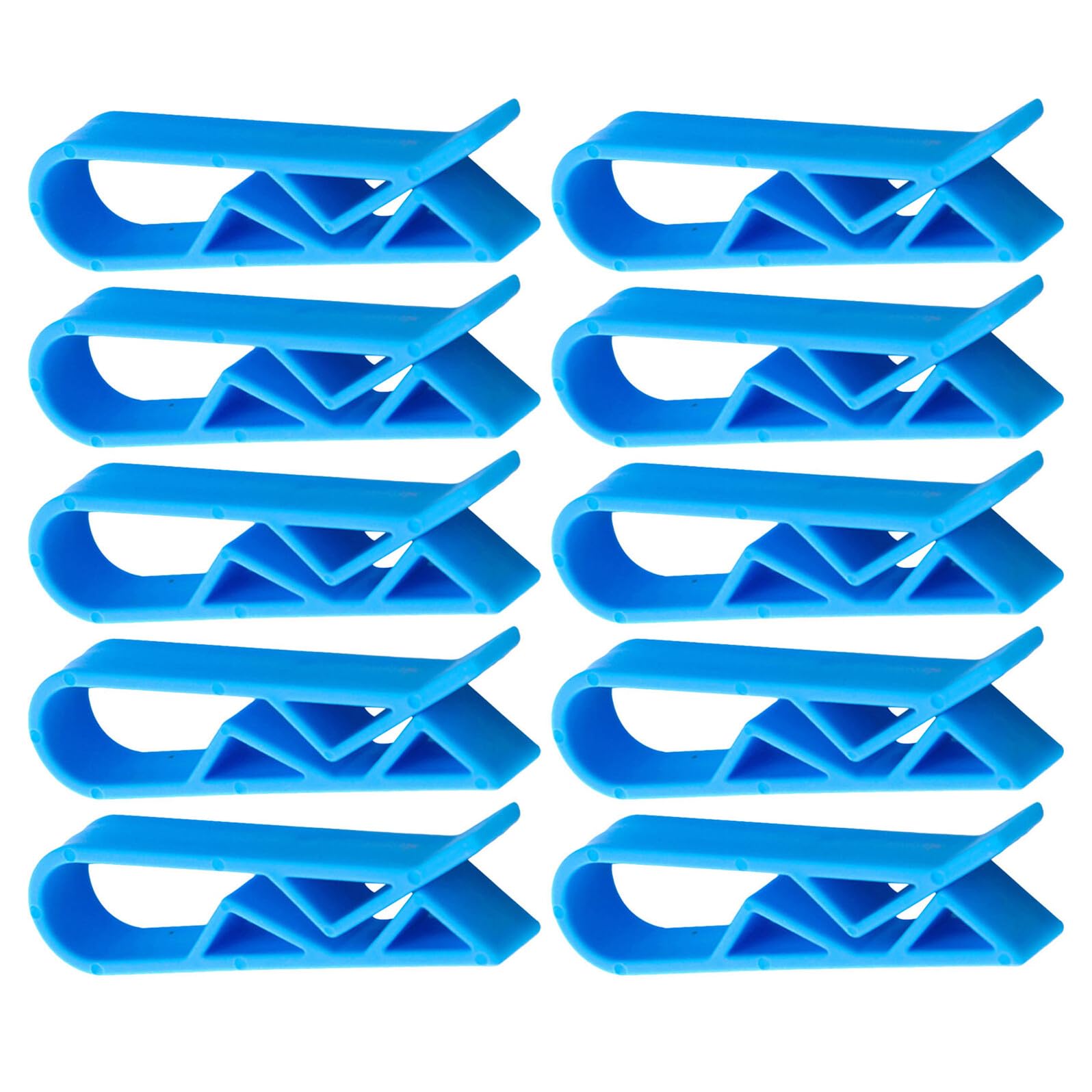 Pinces en Plastique Bleu Lot de 24 et pour Paquet Poubelles Légères et Résistantes, Fixation Facile pour Poubelle, pour Hôtel et Autres Lieux Autres Lieux