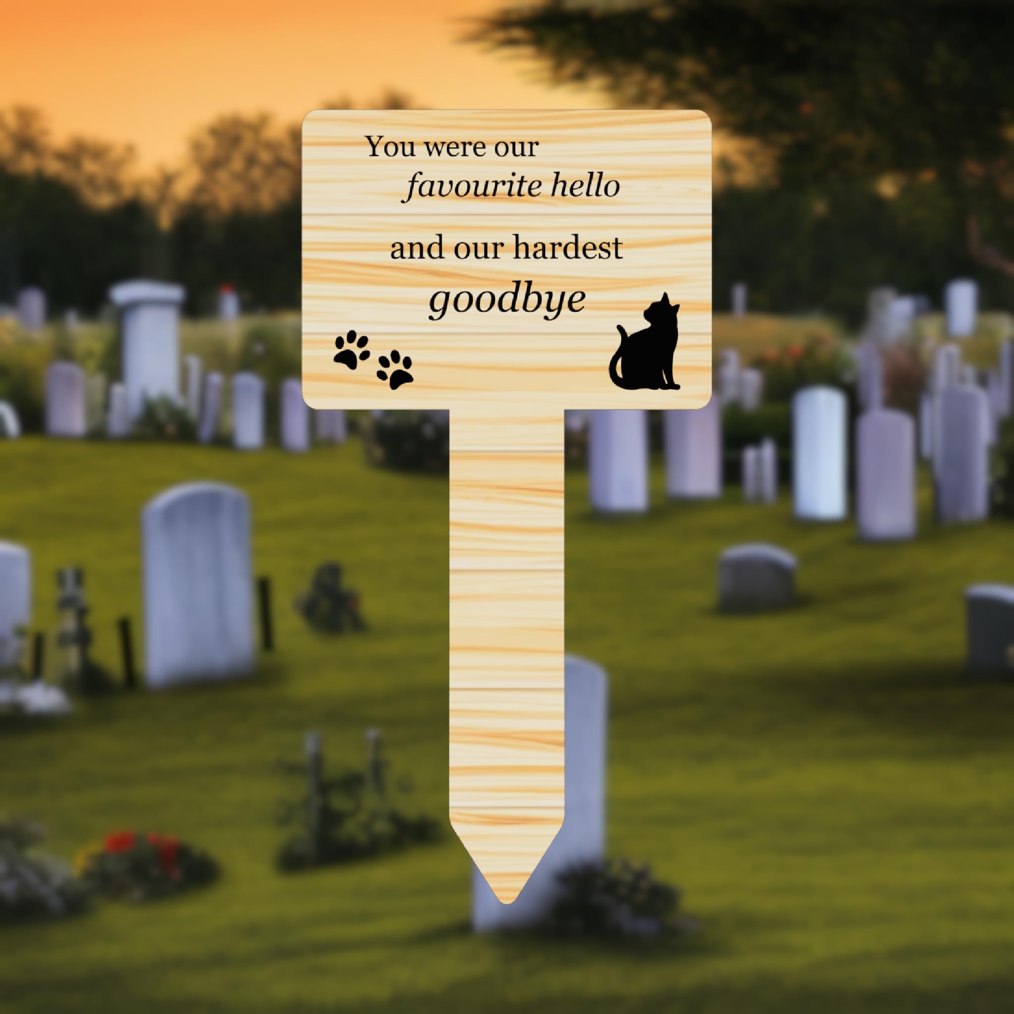 Cat Memorial Remembrance Plaque with Ground Stake - Image 2