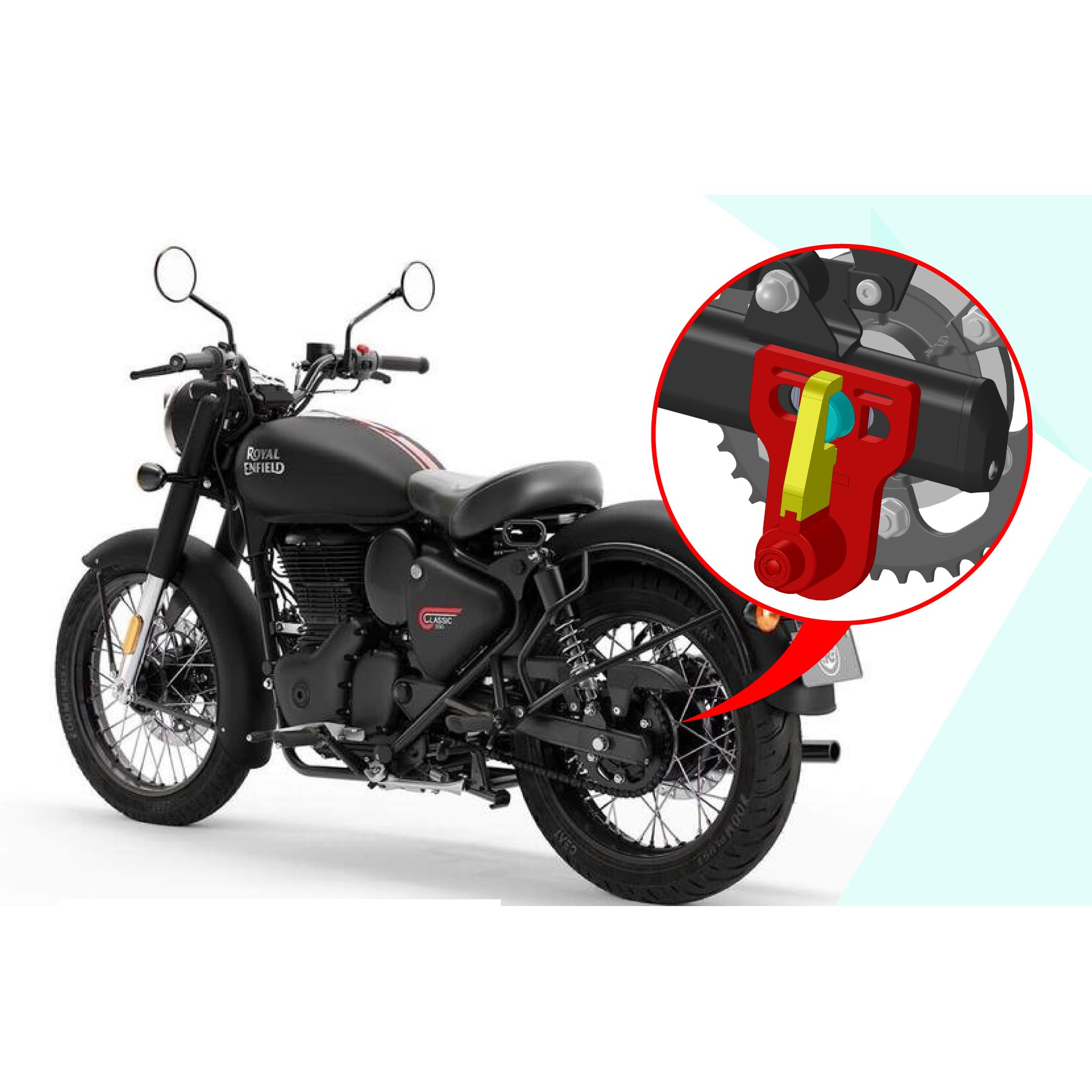 Push& Blcok Antifurto per moto compatibile con Royal Enfield CLASSIC METEOR HNTR 350