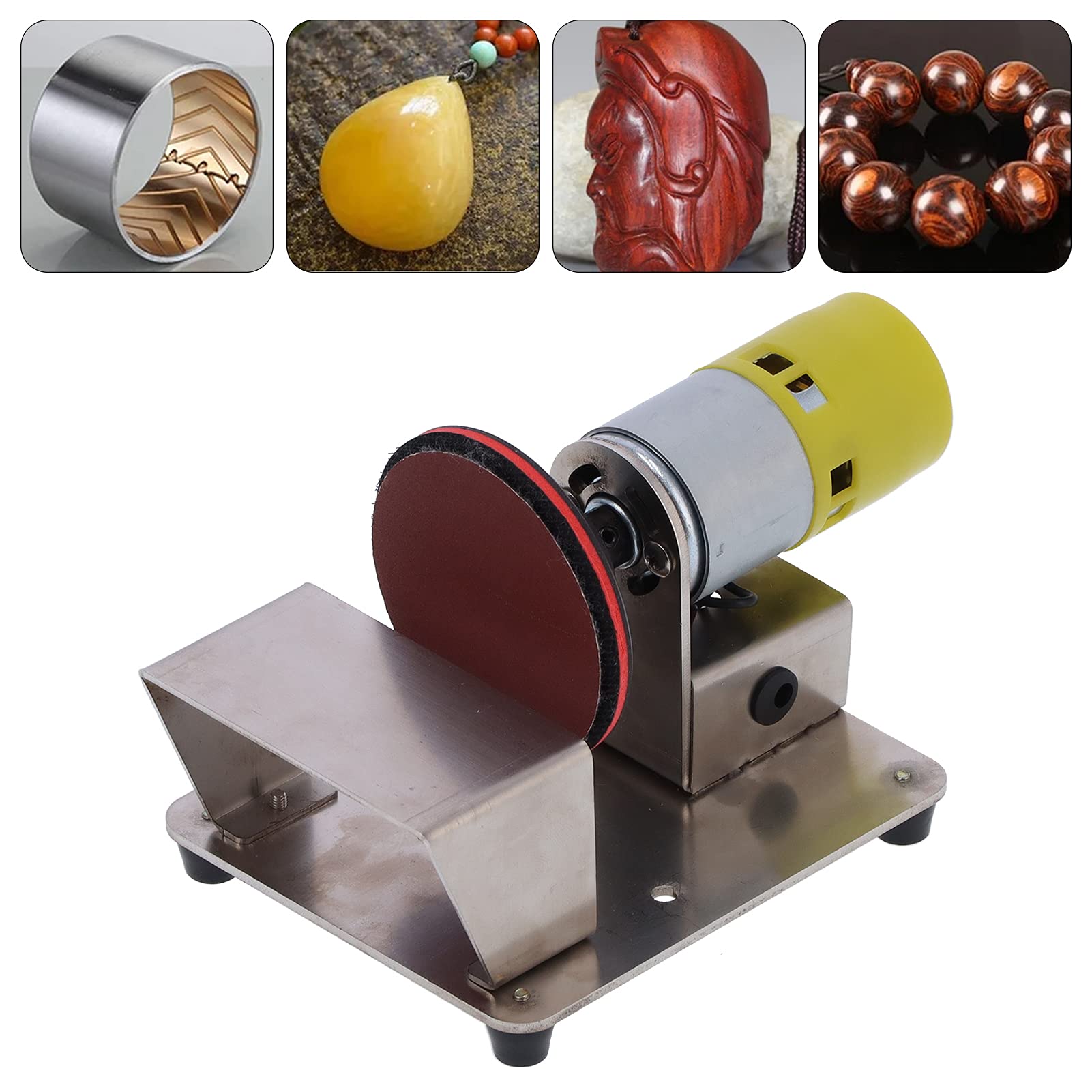 FTVOGUE Pulidora Lijadora Amoladora de Disco Eléctrica de 3 Pulgadas con Motor de Latón 6000 Rpm para Madera Plástico Vidrio Piedra Metal (Enchufe de la UE)