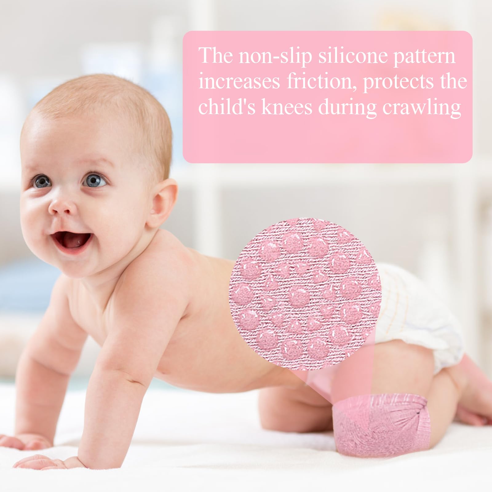 Knieschoner Baby Krabbeln 4 Paare Baby Knieschoner Zum Krabbeln 22g Krabbelhilfe Für Babys Anti-Fall und Anti-Rutsch, geeignet für Krabbeljungen und Mädchen Im Alter von 0–24 Monaten.