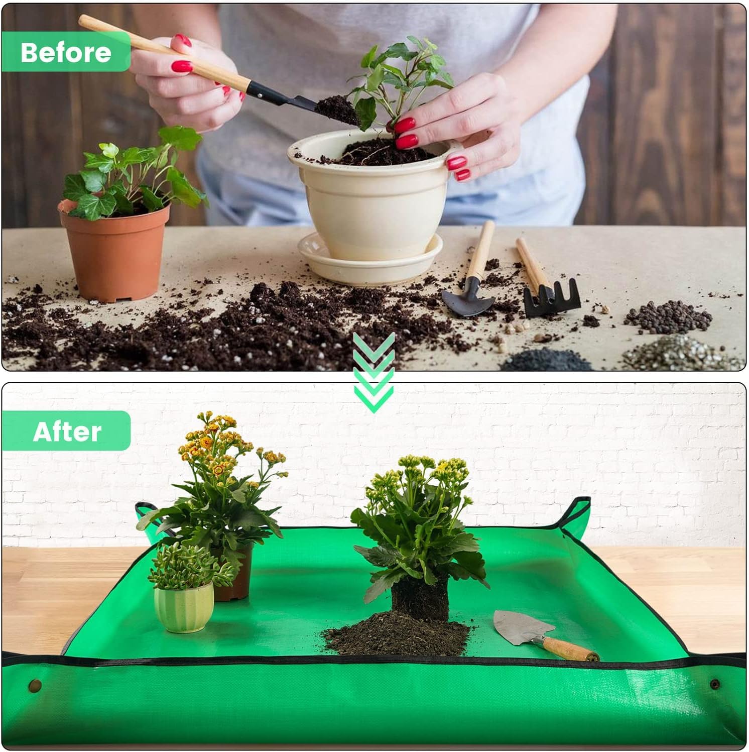 Repotting Mat for Plants - Waterproof & Foldable -4