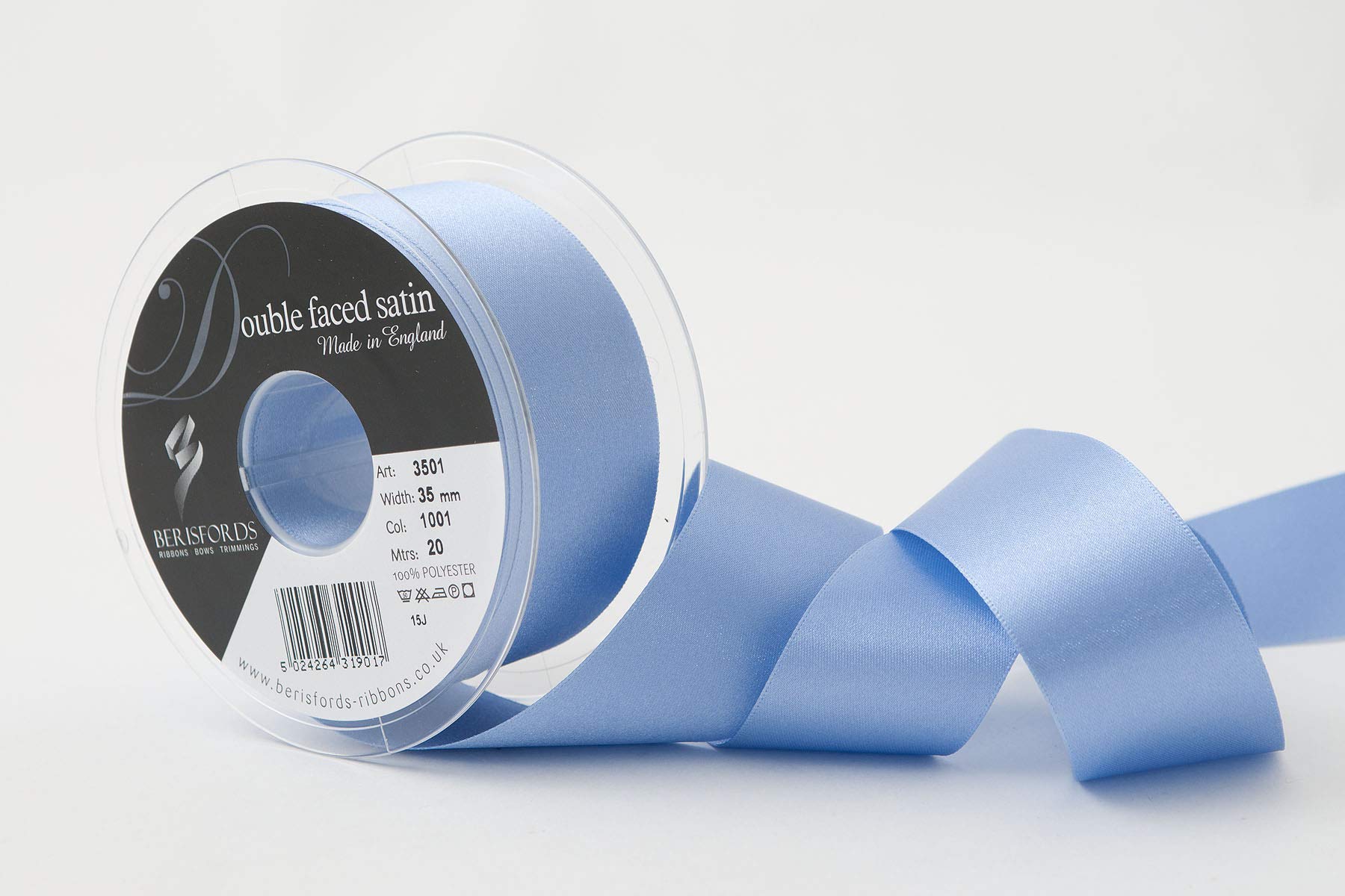 Berisfords Double FACE Poly Satin Ribbon, Lupin, 35 mm — image 1