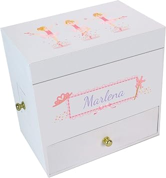 My Bambino Personalized Musical Ballerina Jewelry Box Blonde Ballerina | Plays Swan Lake | Twirling Dancer | Birthday & Recital Gift