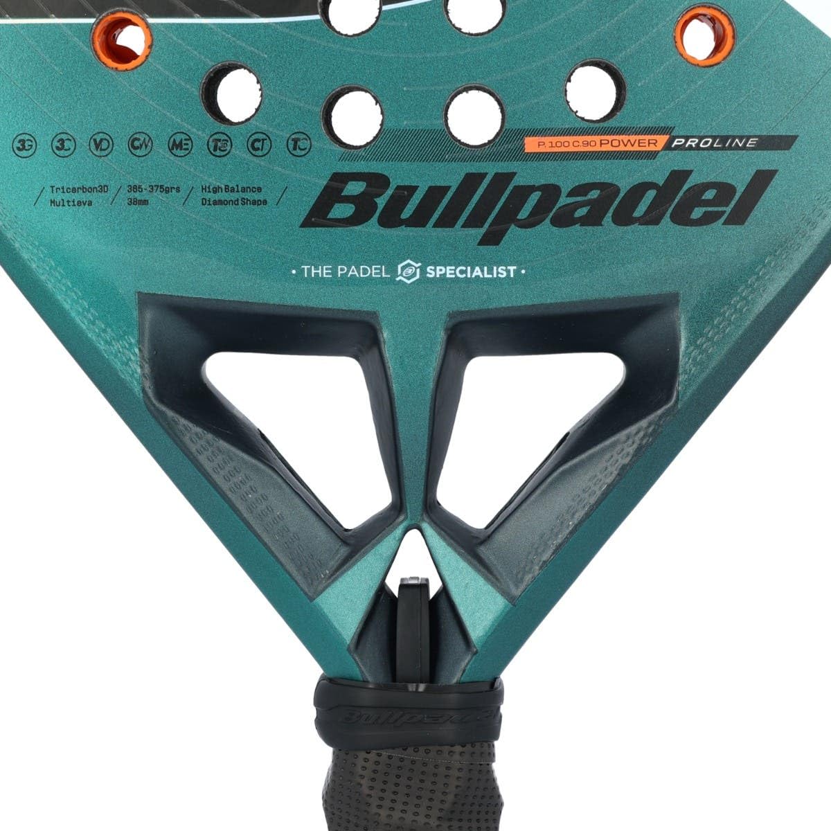 BULLPADEL Padel Racket HACK 04 2025 Paquito Navarro | Professional Diamond Shape Pala Padel | TriCarbon 3D & MultiEva Core | Total Channel Aerodynamics & TriCore Stability| Power & Control Smart Holes