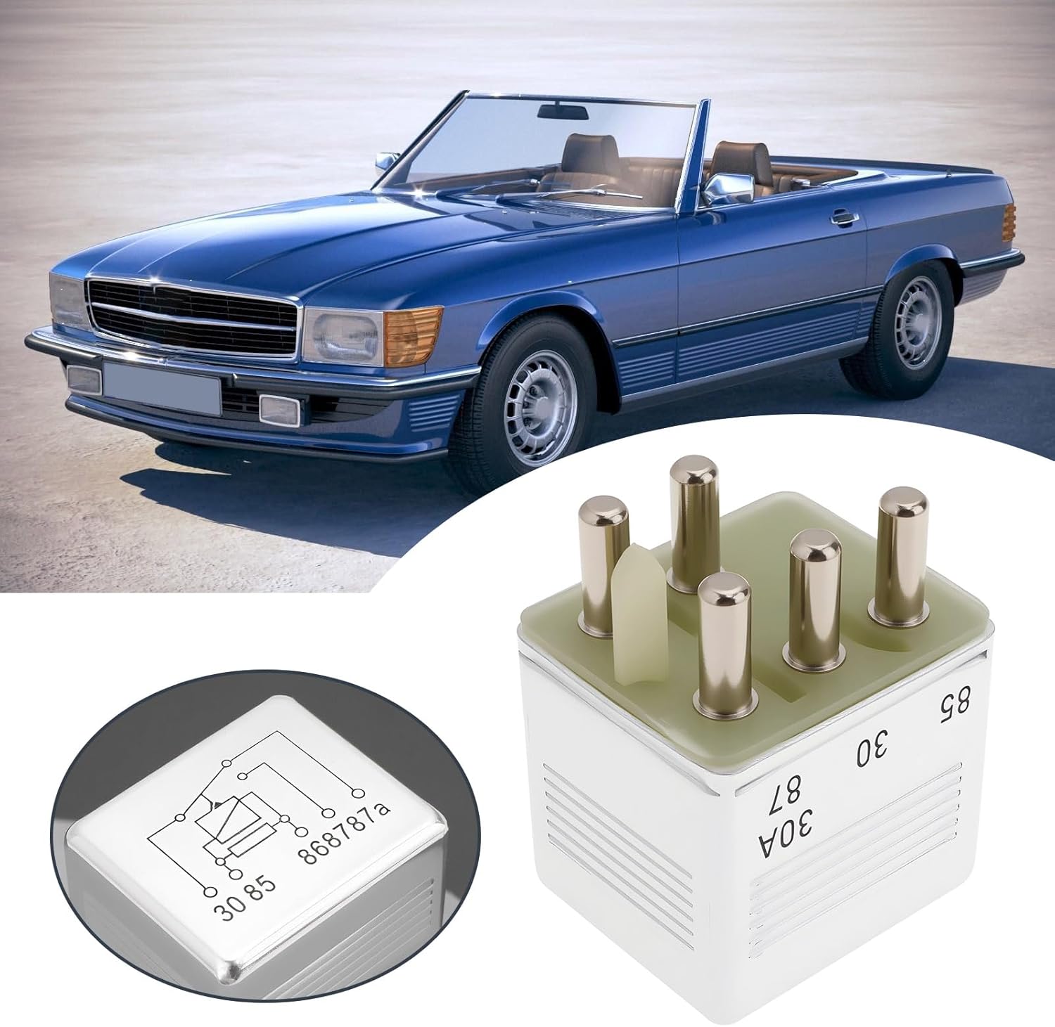 eMagTech 5-Pin Relay Main Current 0015420219 0015422219 Compatible with Mercedes R107 W123 W124 W116 W126 R129 W201