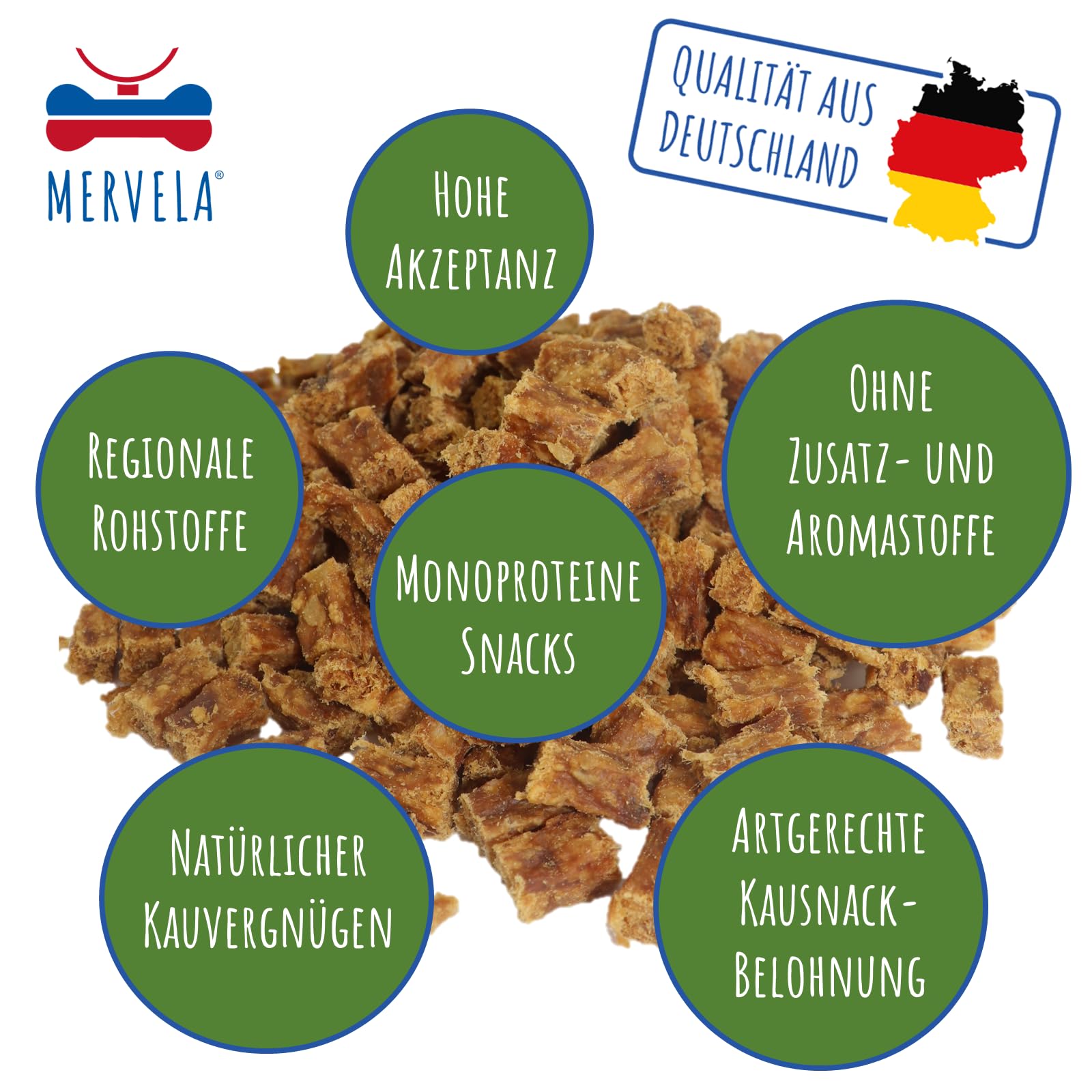 Cubo da masticare per cani di alta qualità, 500 g, ideale come dolcetti da allenamento, carne di coniglio naturale al 100%, ipoallergenico per cani sensibili, made in Germany