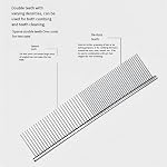Stainless Steel Pet Comb | Professional Detangling Grooming Tool for Dogs & Cats | Removes Knots, Mats, Tangles | Long-Haired Pets | Home Grooming Kit (7.48" x 1.18")
