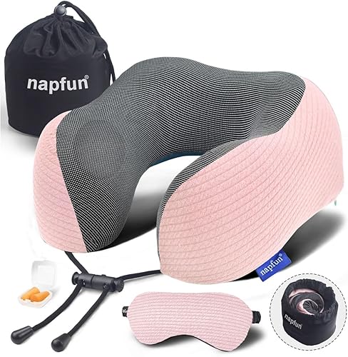 napfun Almohada cervical para viajar, almohada cervical de viaje mejorada para avión, almohada de viaje de espuma viscoelástica 100% pura para disponible en Yaxa Colombia