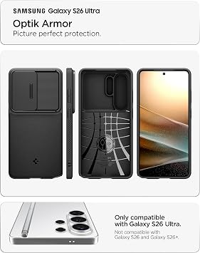 Spigen Optik Armor Case for Samsung Galaxy S26 Ultra - Black