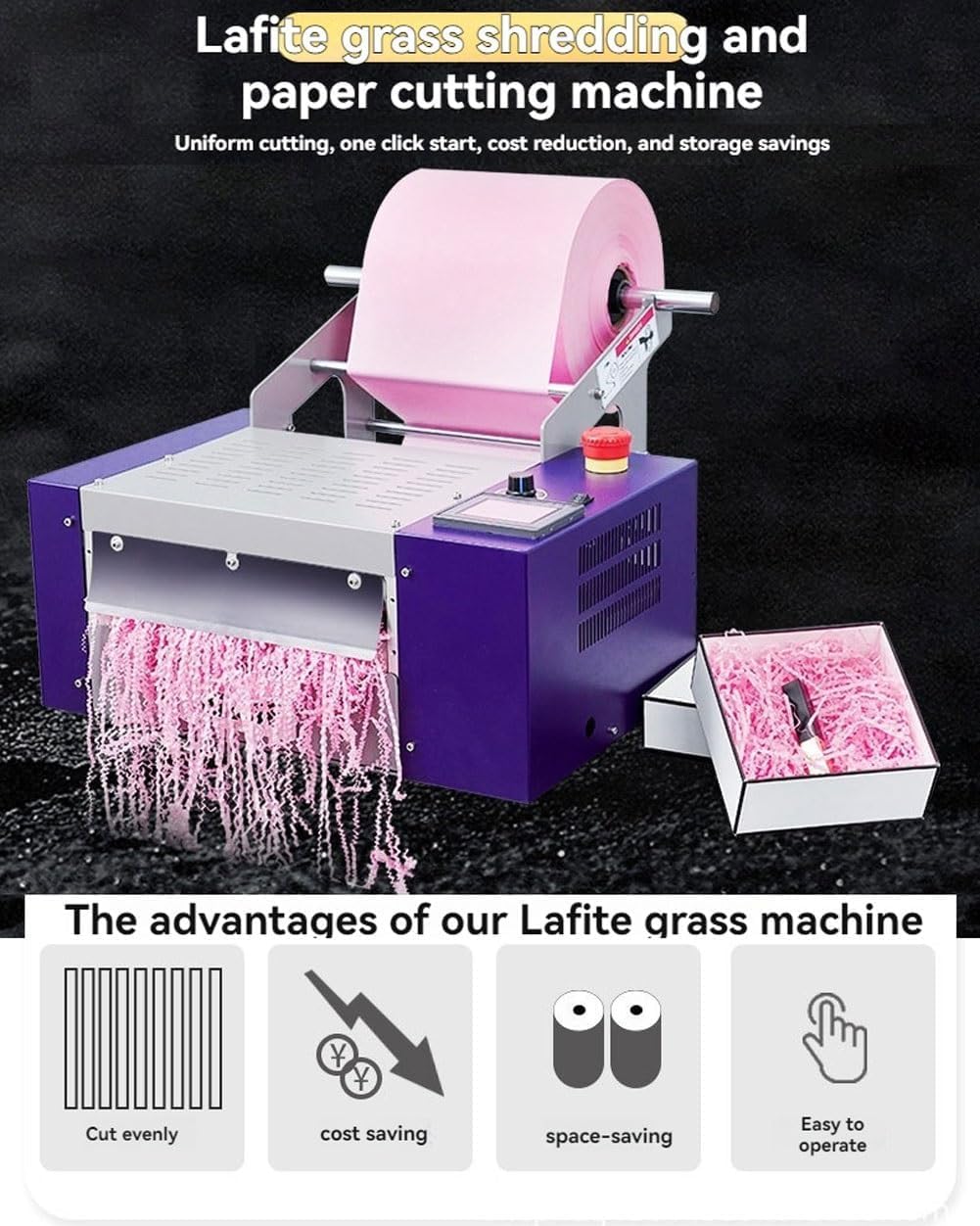 Distruggidocumenti professionale in rafia a zig-zag, macchina automatica a taglio ondulato da 40 W, larghezza massima 200 mm, ideale per lavori artigianali, matrimoni, compleanni e festival.