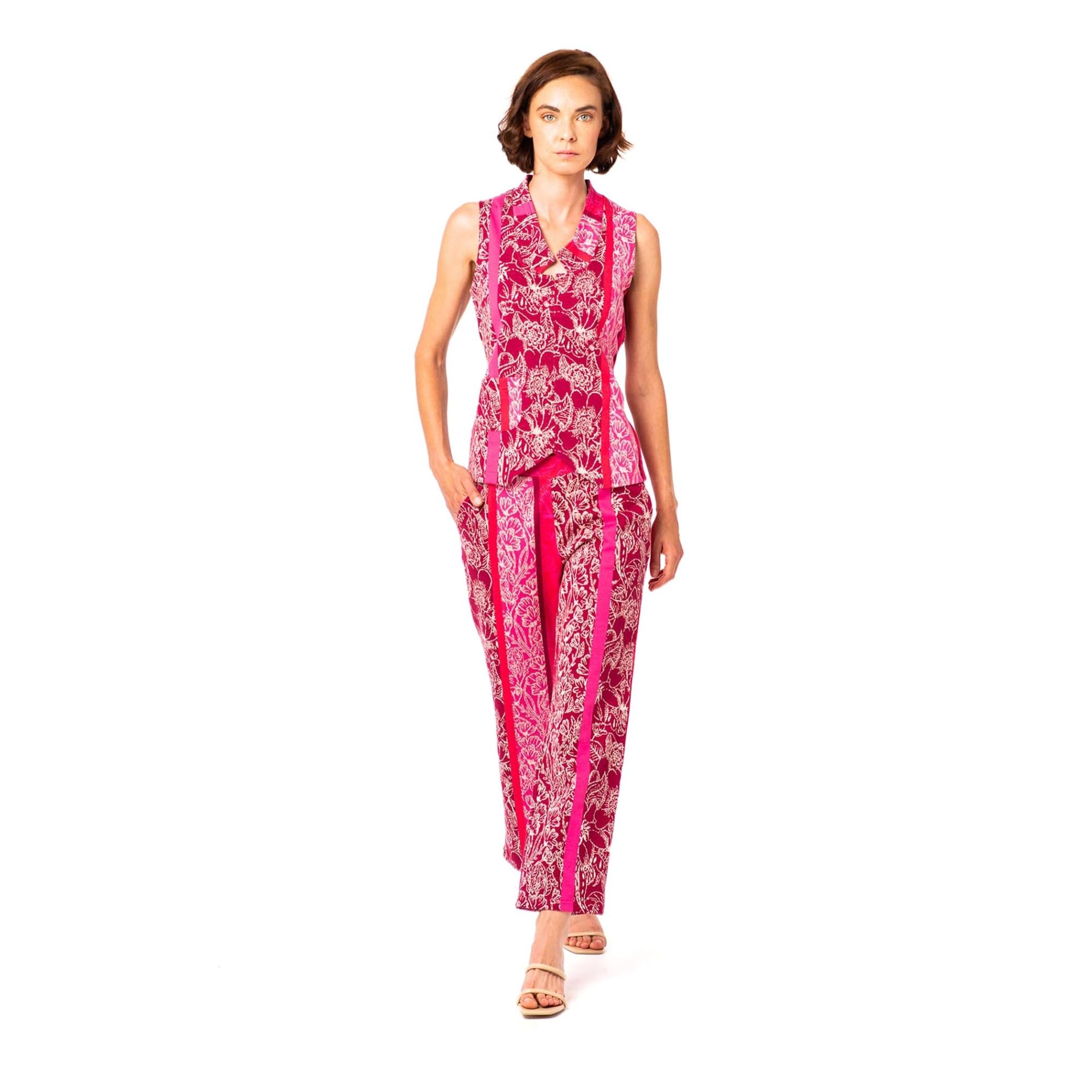 Mamatayoe Top Rummage para Mujer – Top Elegante de Jacquard Exclusivo Que simula un Chaleco Cerrado.