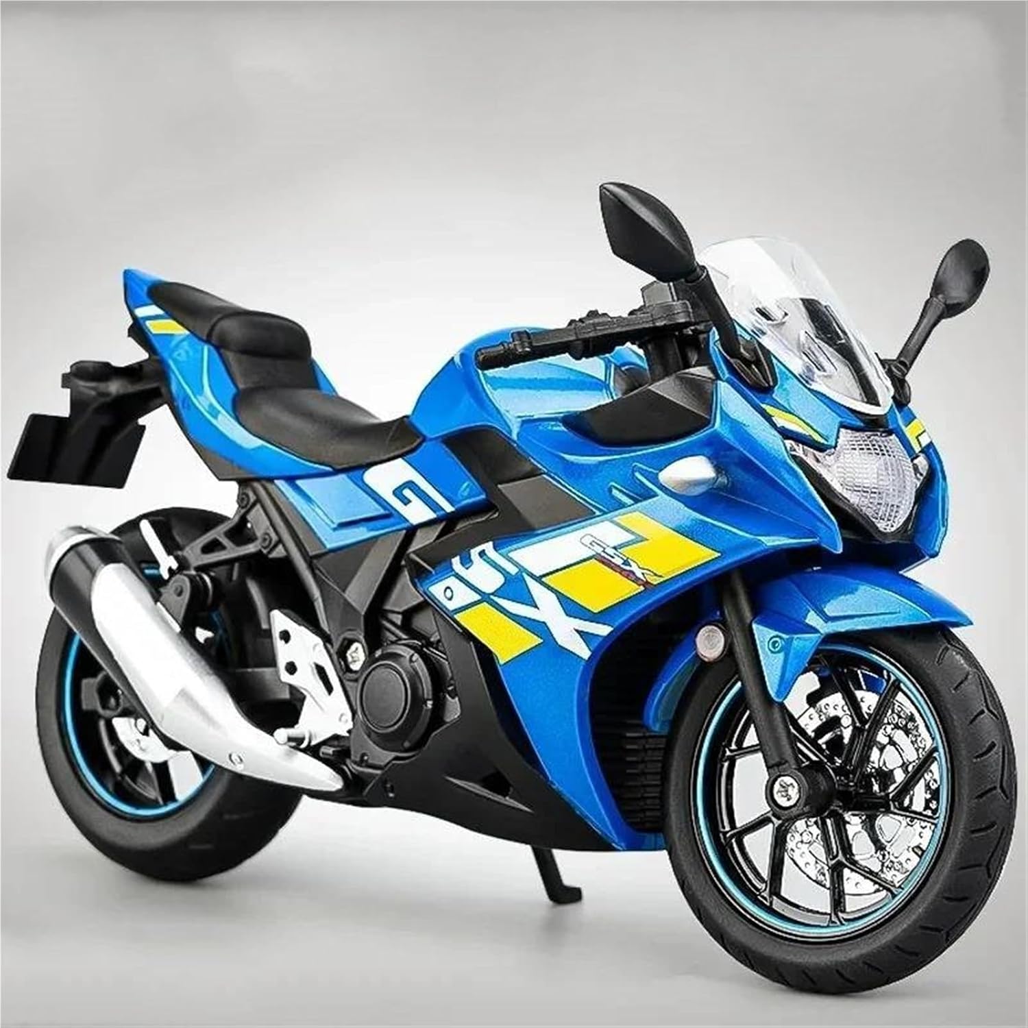 Collection 1/12 for Suzuki GSX250R Racing Motorcycle Model Diecast Sound and Light Toy Collection Home Decor(Blue)