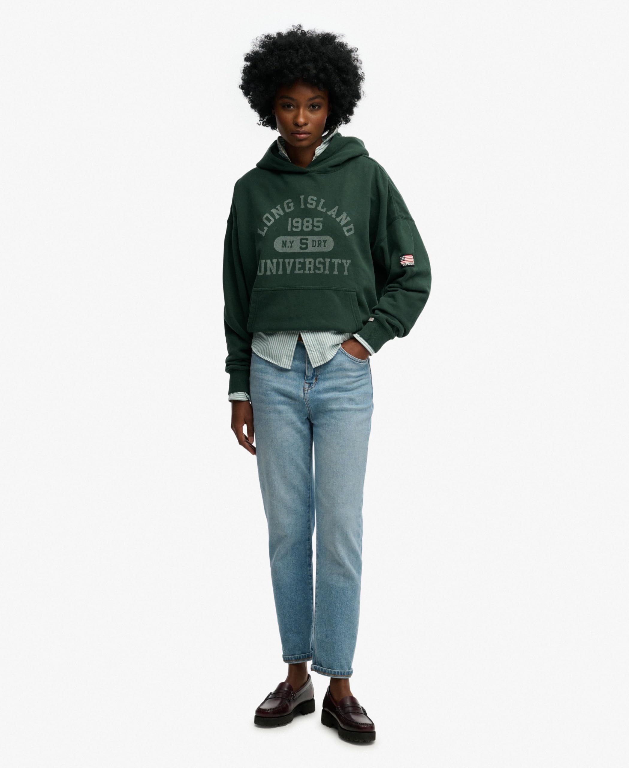 Superdry Damska bluza z kapturem Athletic Essentials o luźnym kroju