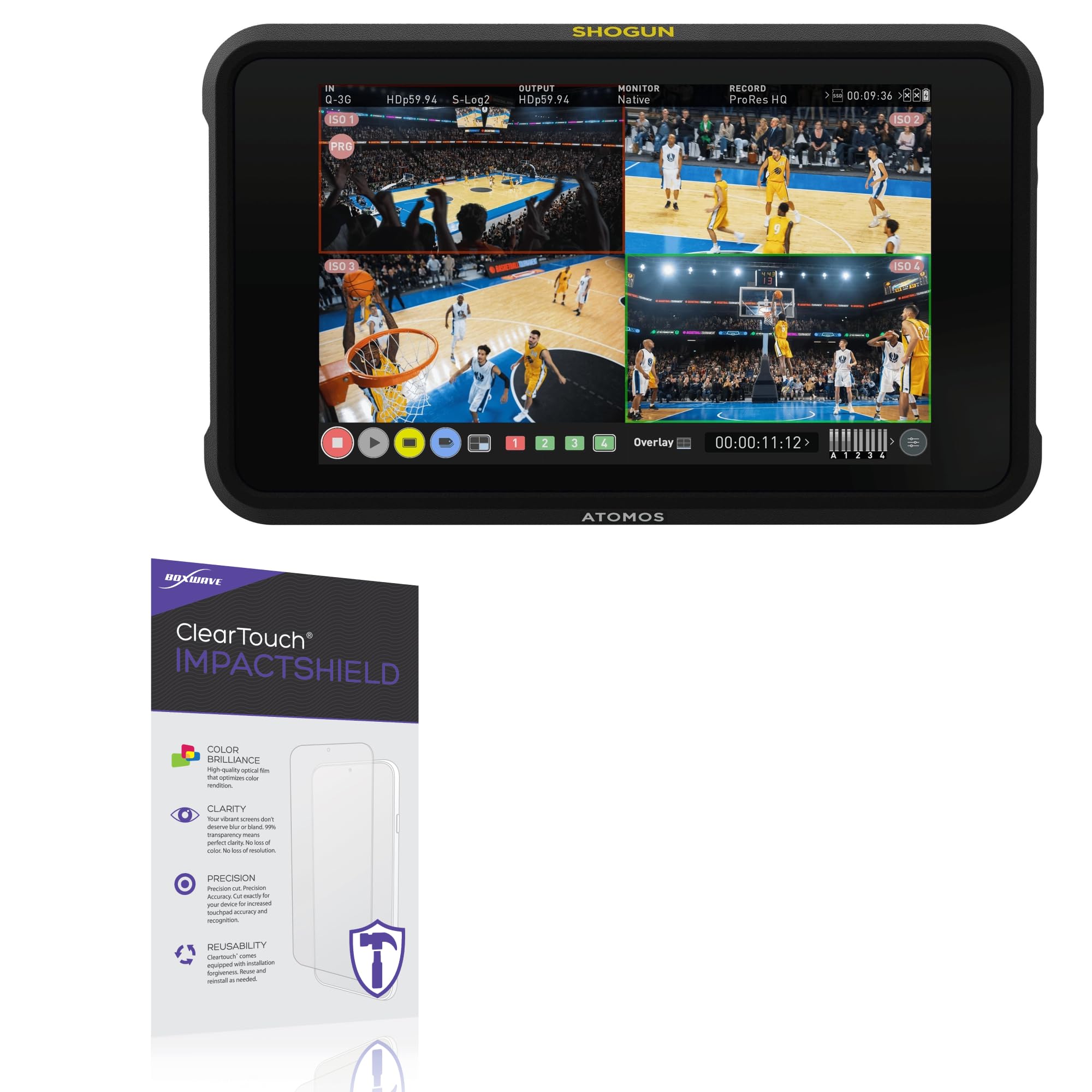 BoxWave Screen Protector Compatible with Atomos Shogun HDR Classic (7 in) - ClearTouch ImpactShield (2-Pack), Impenetrable Screen Protector Flexible Film