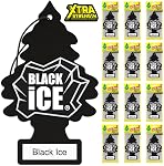 Little Trees Car Air Freshener | Xtra Strength Provides Long-Lasting Scent for Auto or Home | Extra Boost of Fragrance | Black Ice, 24 Air Fresheners