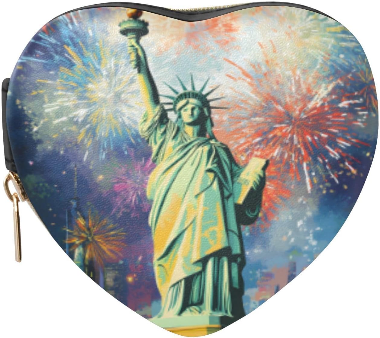KLL The Statue Of Liberty Girls Jewelry Box (prop1) Heart Shaped Cute Pattern Portable Jewelry Storage Gift Idea for Daughter