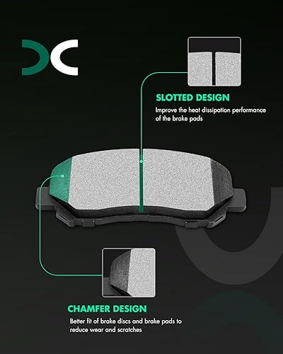 Miniatura 1055 de Kits de frenos y rotores, rotores de freno SCITOO y 8 pastillas de cerámica para 08-12 para Chrysler Town & Country, 08-12 para Dodge Grand Caravan