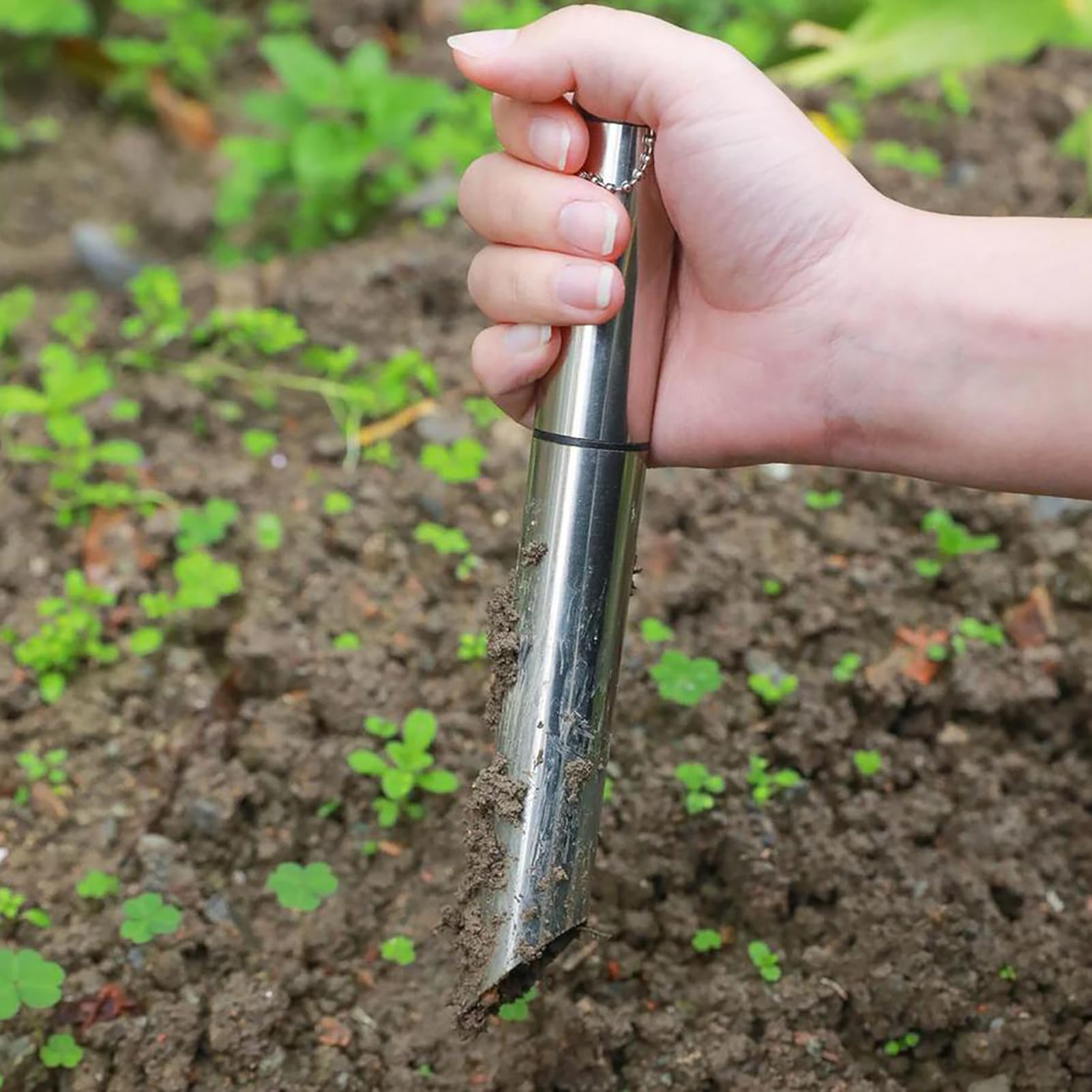 FAXIOAWA Strumento per trapiantare piantine in Metallo Strumento per piantare Semi scavatore Manuale per Rilascio Manuale del Terreno per piantare piantine di Fiori