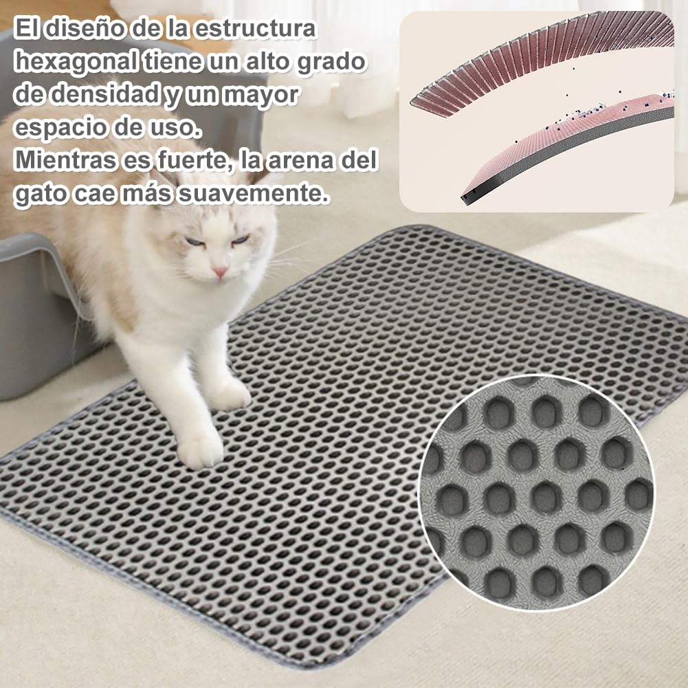 Tappetino per lettiera per gatti, 70 x 120 cm, impermeabile e senza BPA, antiscivolo, per il pavimento