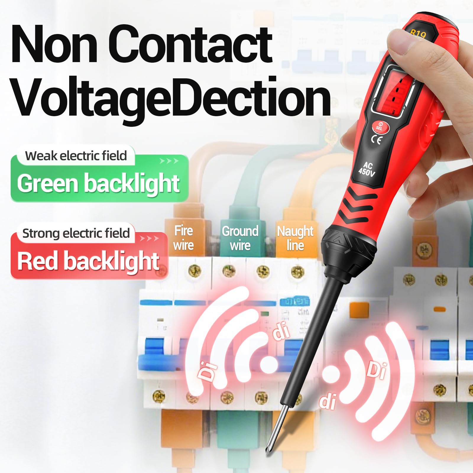 ANENG Testeur de Tension Avec Tournevis,Outil de Test Électrique,détecteur de Tension Sans Contact,Double Plage CA 11V/30V-1000V,Écran LCD,Alarme Sonore,détecteur de Point D’arrêt
