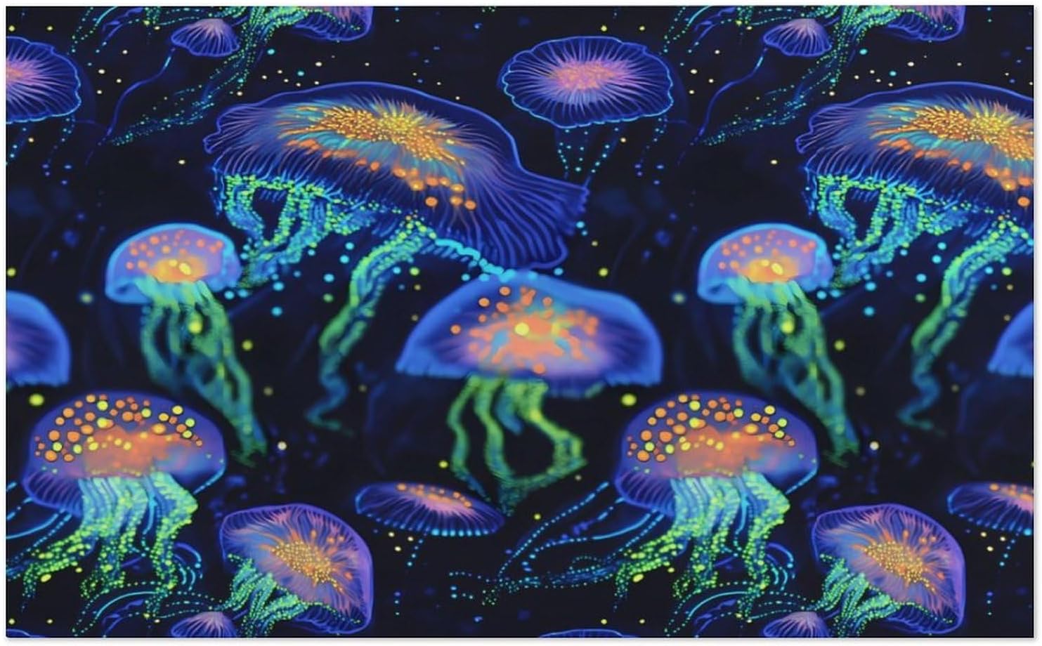 Glowing Up Jelly Fish Printed Beach Towel Lightweight Swim Surfing Towels for Pool Travel Vacation 130x80cm