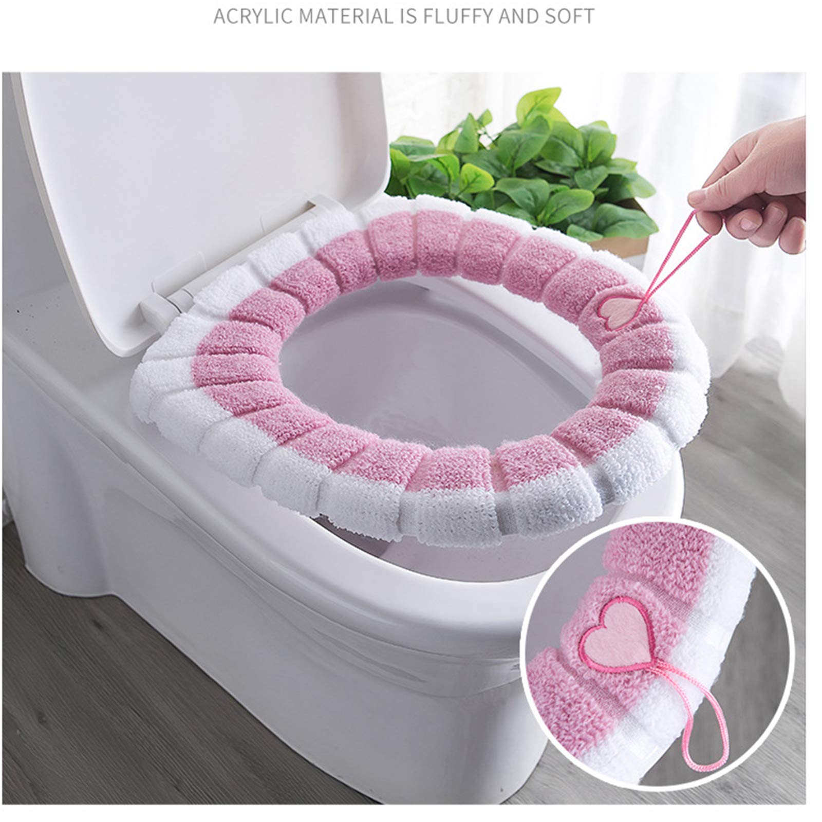 5 Coprisedile Per WC Morbidi E Lavabili - Set Multicolore, Elasticizzati, Per Water Ovali E Rotondi - Foto 2
