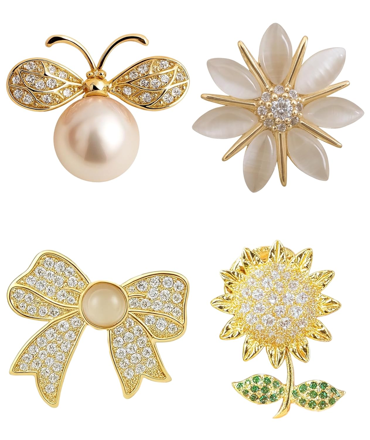 4Pcs Brooch Pin for Women, Elegant Saree Brooch Set for Women, Secure Neckline Modesty Pins for Dresses and Cardigans, Versatile Fashion Accessories for Work and Special Occasions 4Pcs Brooch Pin for Women, Elegant Saree Brooch Set for Women, Secure Neckline Modesty Pins for Dresses and Cardigans, Versatile Fashion Accessories for Work and Special Occasions