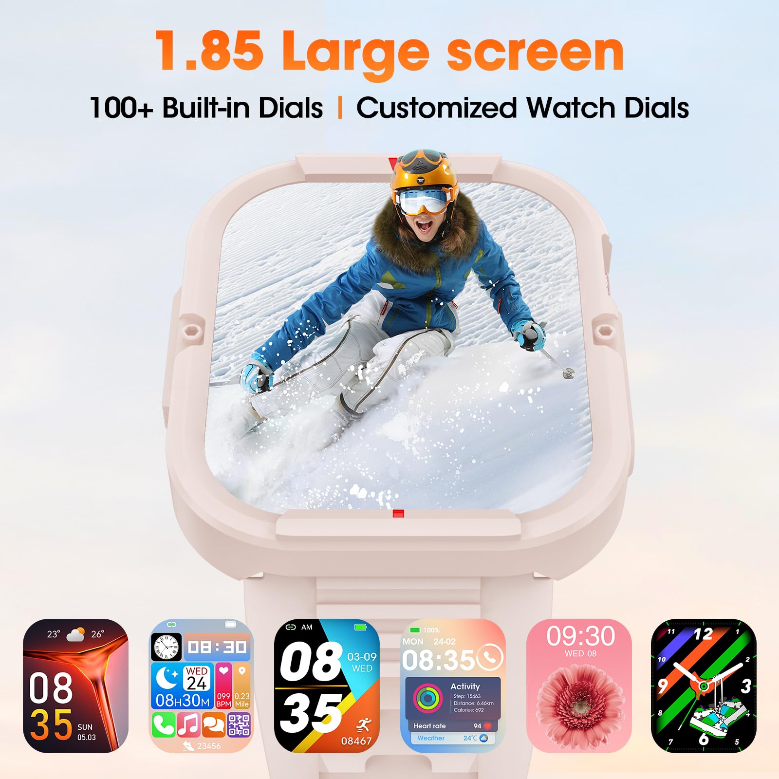 Hwagol Smartwatch Uomo Donna,1,85''Fitness Tracker 140+ modalità Sportive Orologio Smar twatch con Contapassi/Cardiofrequenzimetro/SpO2/Cronometro per Android iOS