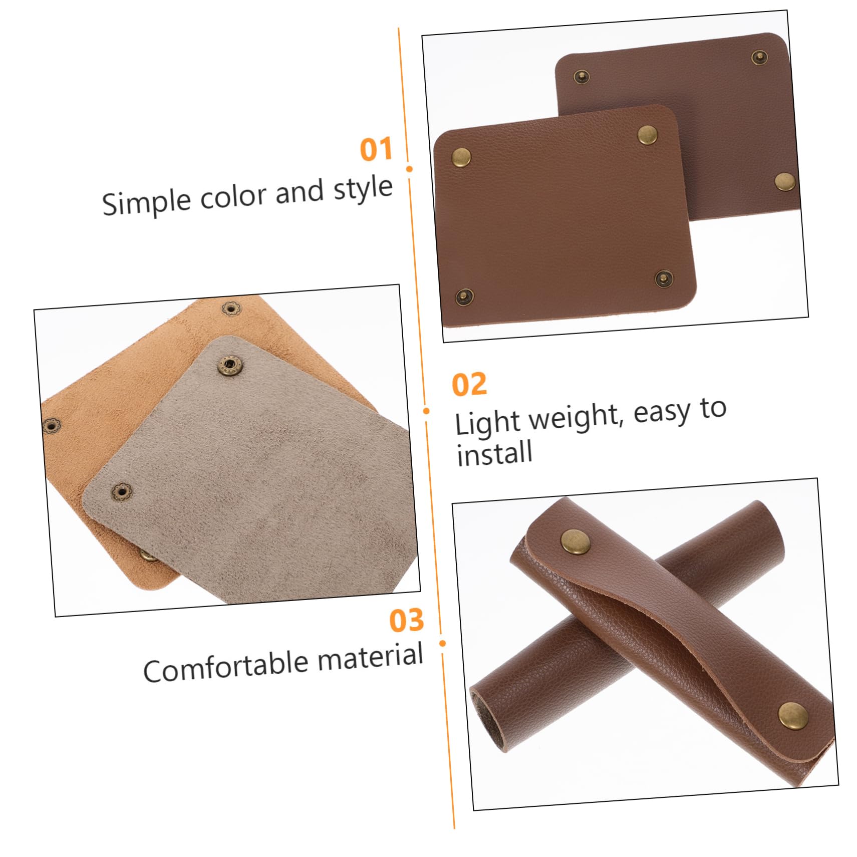 minkissy 5 Series Cubierta De La Manija De La Maleta Bolsa De Agarre Correas De Equipaje Manejar Maleta Protectora De Equipaje Manga Cubrir Cuero PU 4 Piezas X 5