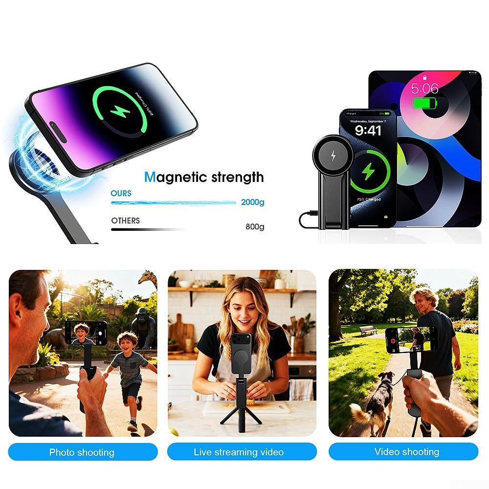Support de charge magnétique pour téléphone portable avec trépied