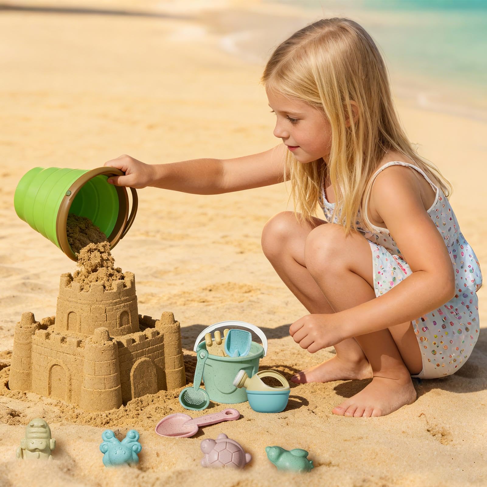 de sable pour la plage Seau Pliable Moules Et Pelle