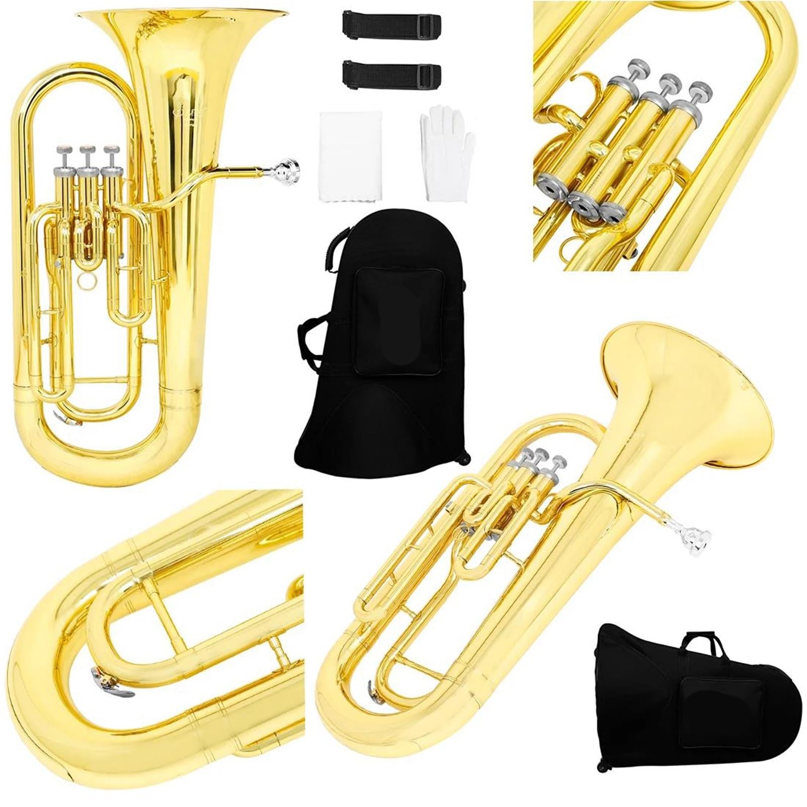 Ensemble Euphonium 3 Clés En Si Bémol Instrument En Laiton Doré Pour Débutants Professionnels Et Examens De Niveau Euphonium Professionnel