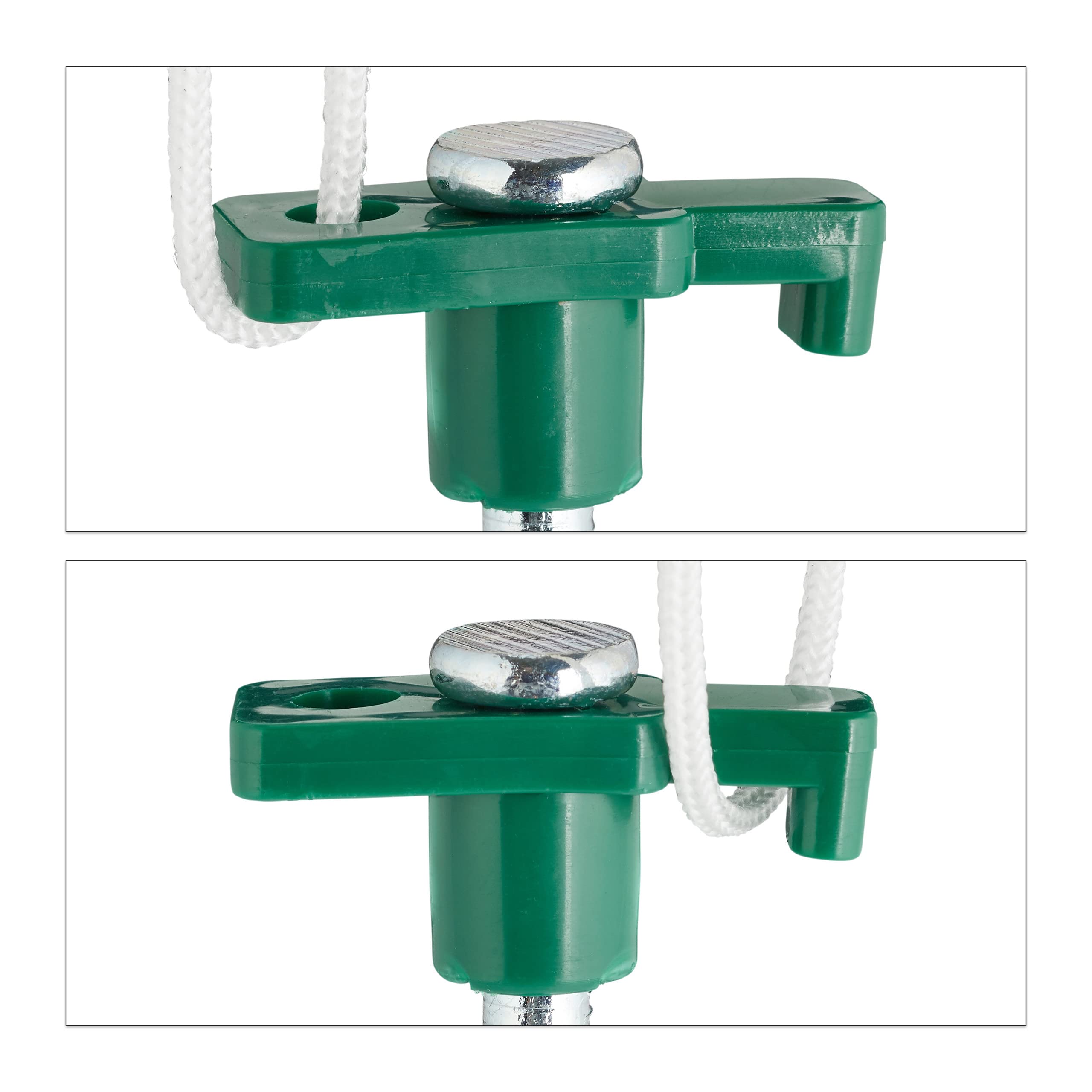 Relaxdays Set Da 50 Picchetti Da Tenda, Acciaio Zincato, 25cm, Con Occhiello E Gancetto, Per Campeggio Su Terreni Duri