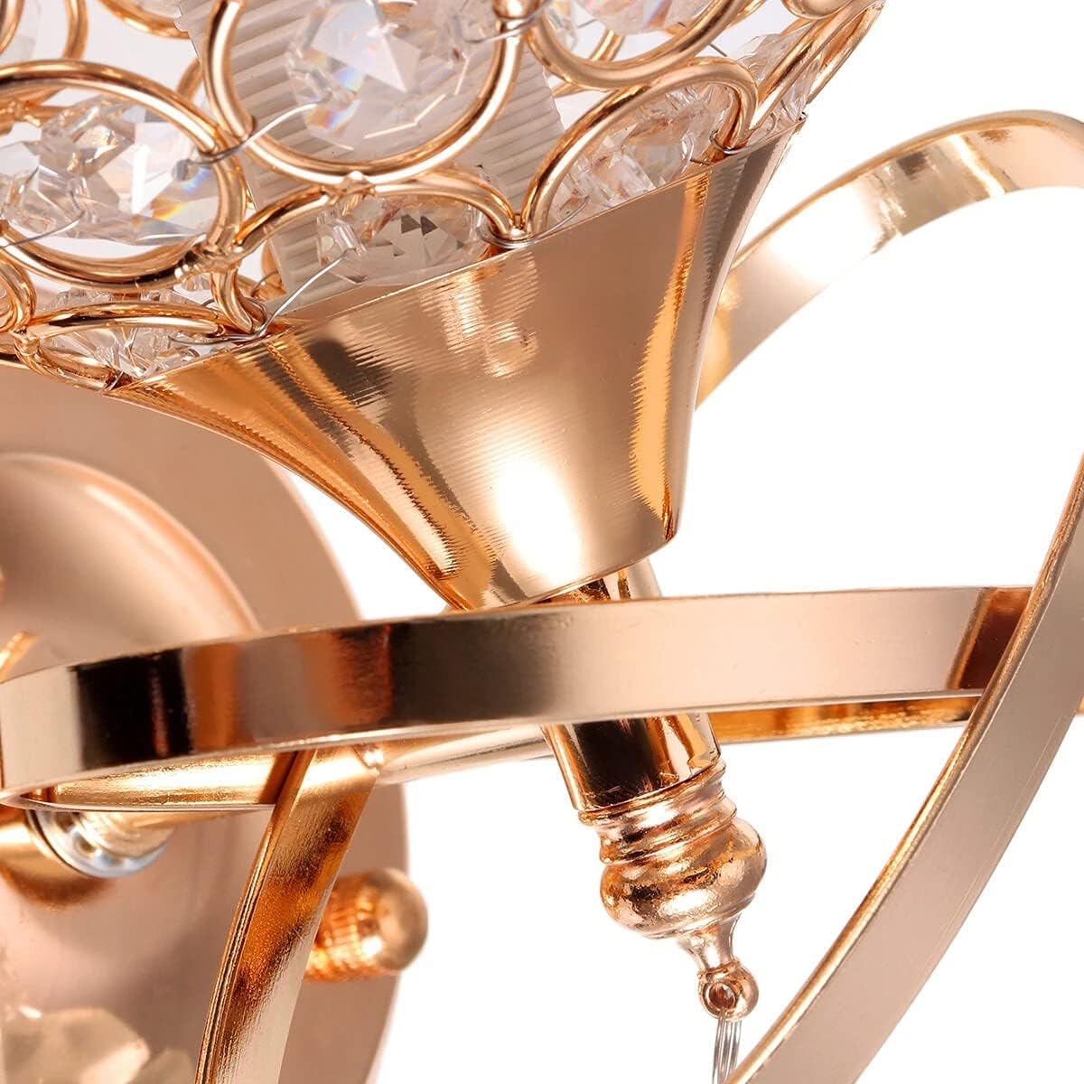 Luxury Crystal Ball Wall Light - Golden Frame -5