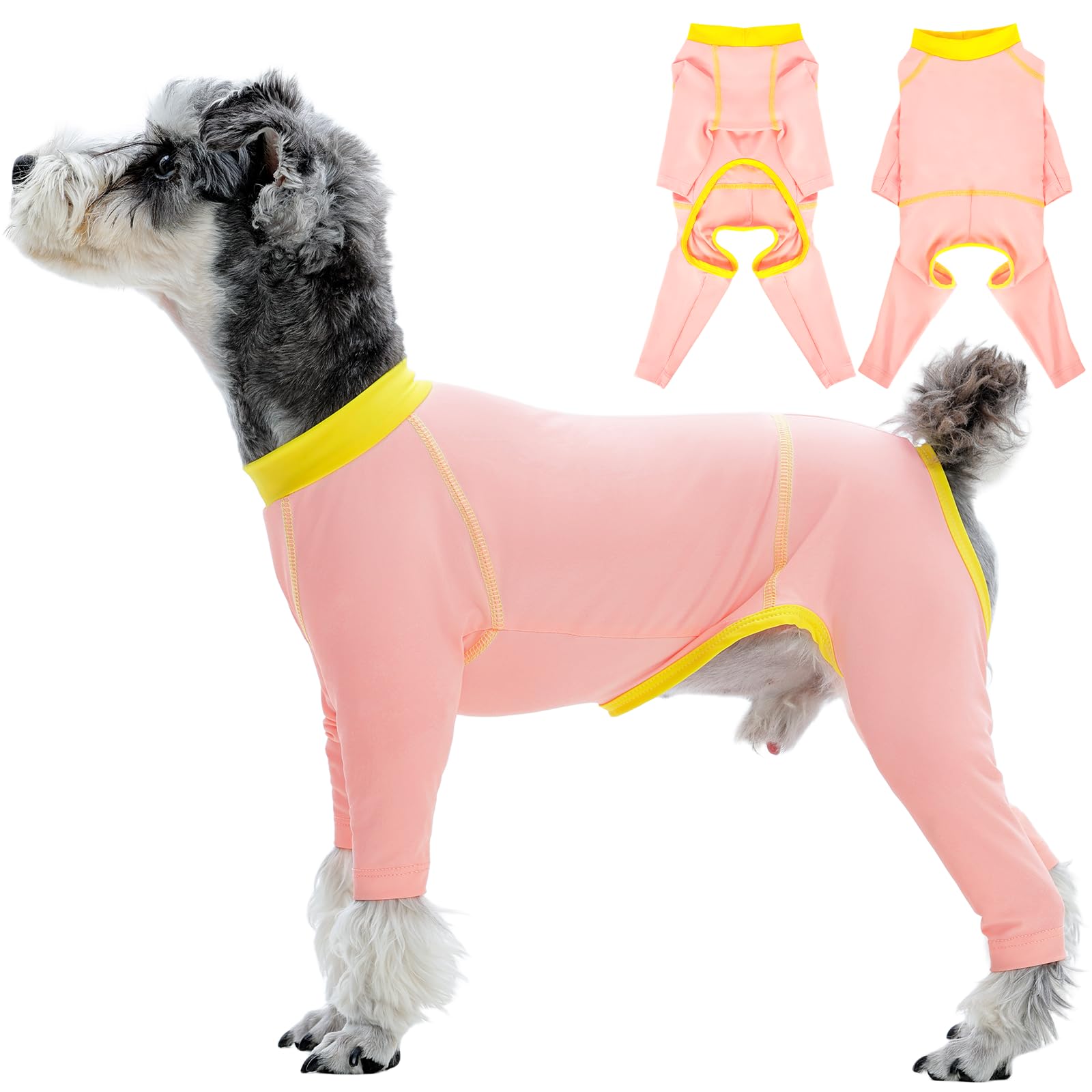 Kuoser Dog Sun Protection Shirt, Lightweight Summer UPF 50+ Four Leg Full Body Dog Cooling Suit, Indoor Shedding Control and Winter Base Layer for Everyday Wear, Pink XS