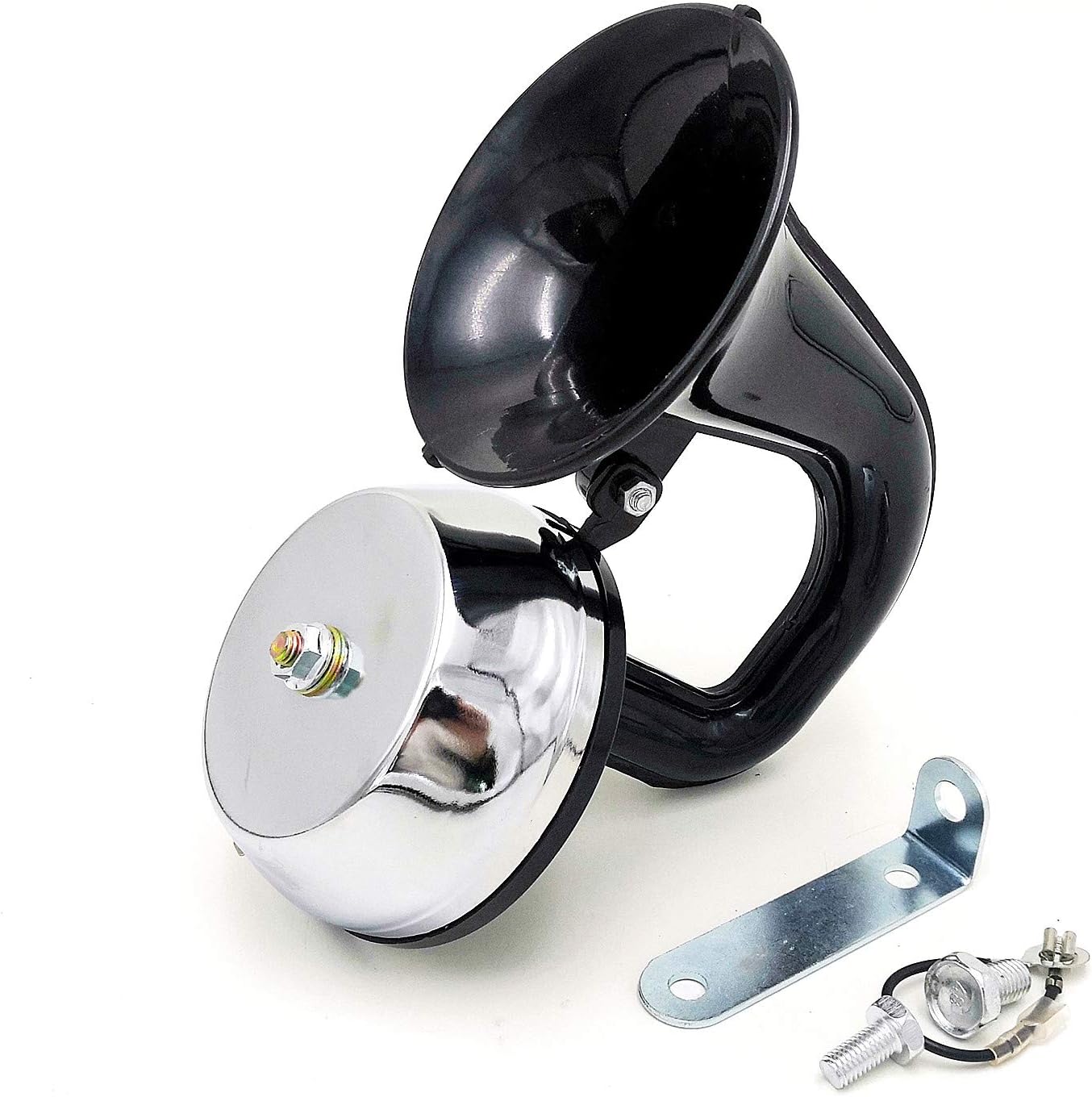 Car Electric Horn 150db Car Horn Truck Horn Black Electric Snail Horn Electric control horn whistle horn Super Loud horn for Any 12V Vehicles Trucks Lorrys Trains Boats Motorcycle Cars et