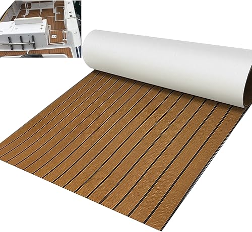 LUBEMIDA 3M EVA Foam Boat Flooring Sheet Marine Faux Teak Decking Carpet for Yacht Floor