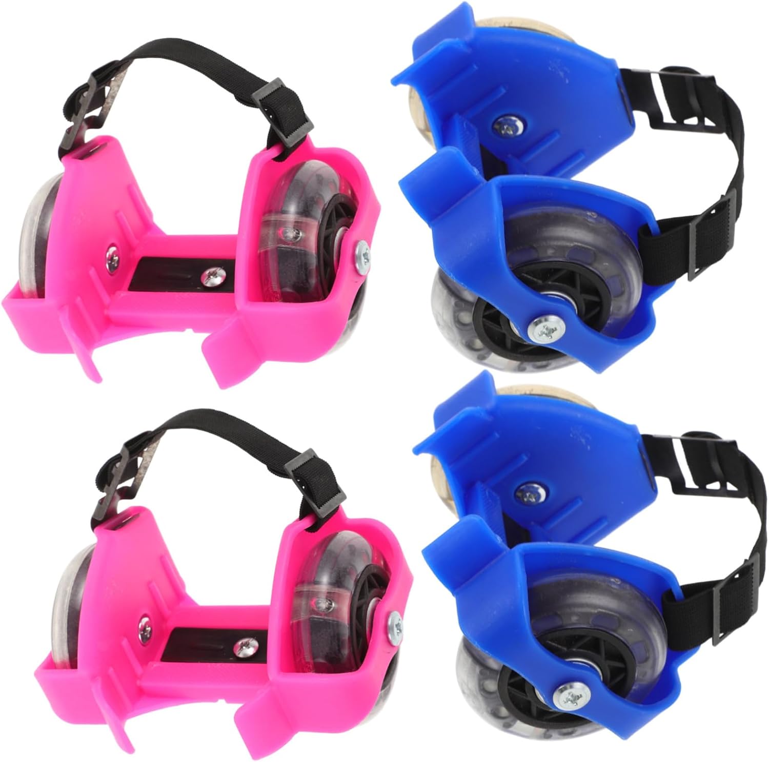 BESPORTBLE 2pairs Adjustable Glowing Roller Skates for Boy Girl Durable Light up Skating Shoes Blue Outdoor Fun and Easy Connection to Shoes