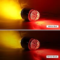 Vista 3 de Partsam 2 luces de sandía de doble revolución ámbar/rojo de 17 LED [aprobadas por DOT], luces auxiliares de doble cara cromadas de plástico, luces