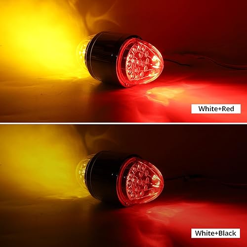 Miniatura 3 de Partsam 2 luces de sandía de doble revolución ámbarrojo de 17 LED aprobadas por DOT, luces auxiliares de doble cara cromadas de plástico, luces de