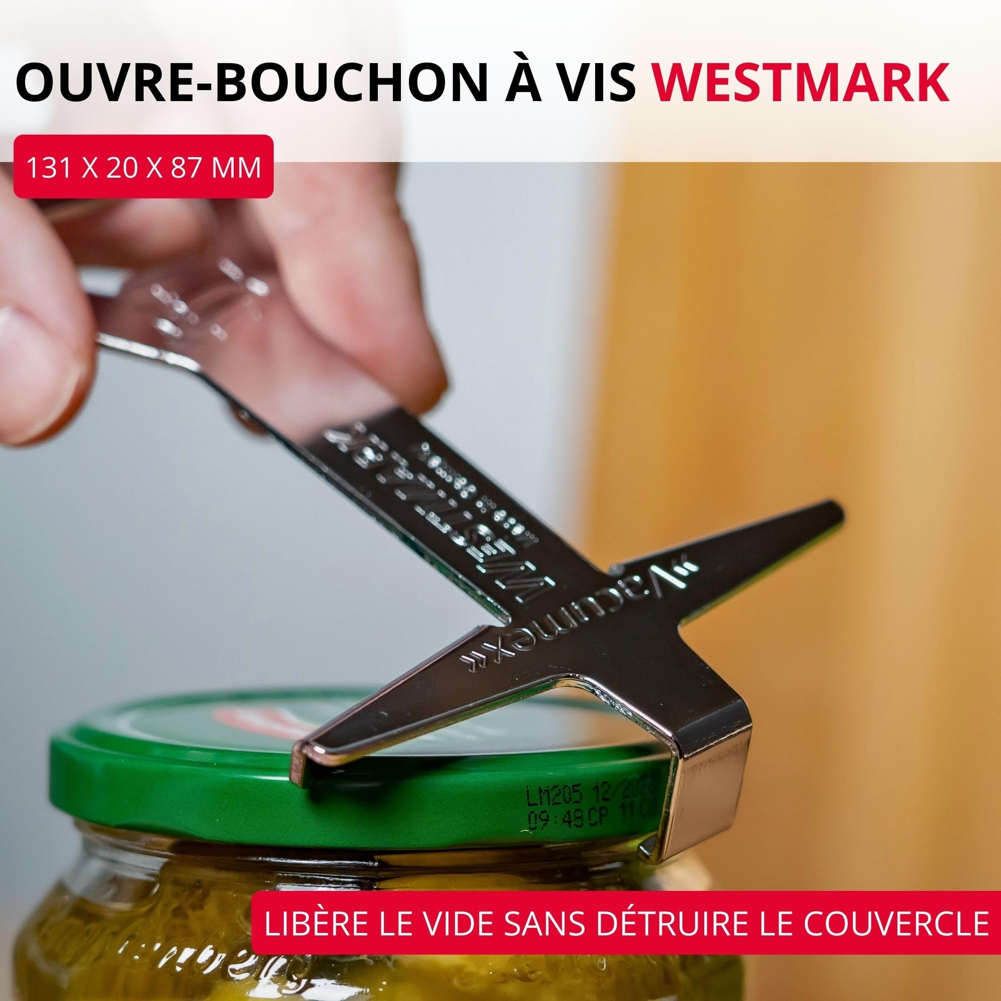 Westmark Ouvre-Bocal avec Décapsuleur 13,1cm Acier Chromé Argent