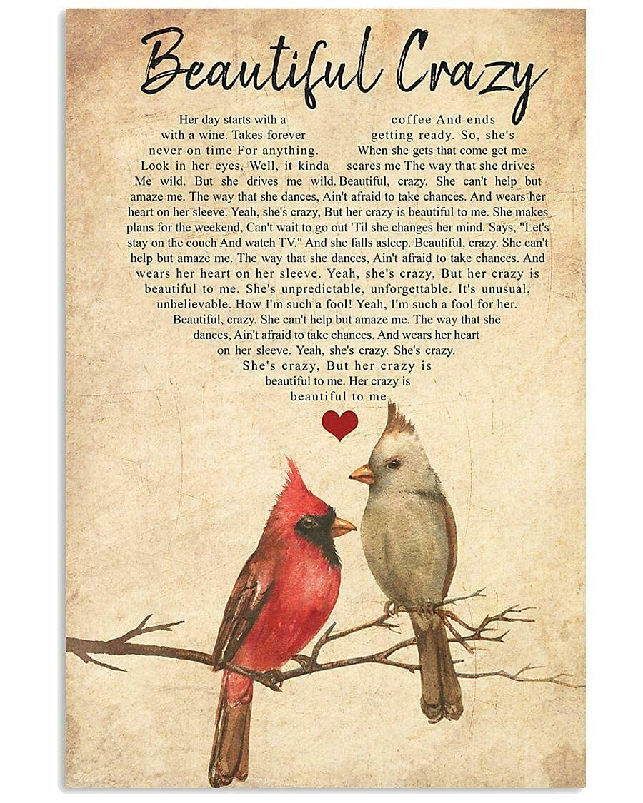 Inga Beautiful Crazy He Shaped Lyrics Song Wall Decor Poster Metal Tin Sign Poster 8x12 inches