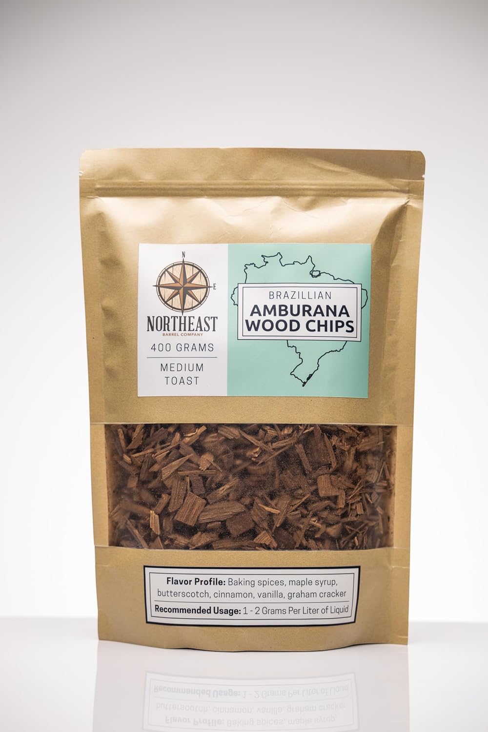 Northeast Barrel Company Amburana Wood Chips for Aging, Brewing, & Smoking (120, Grams)