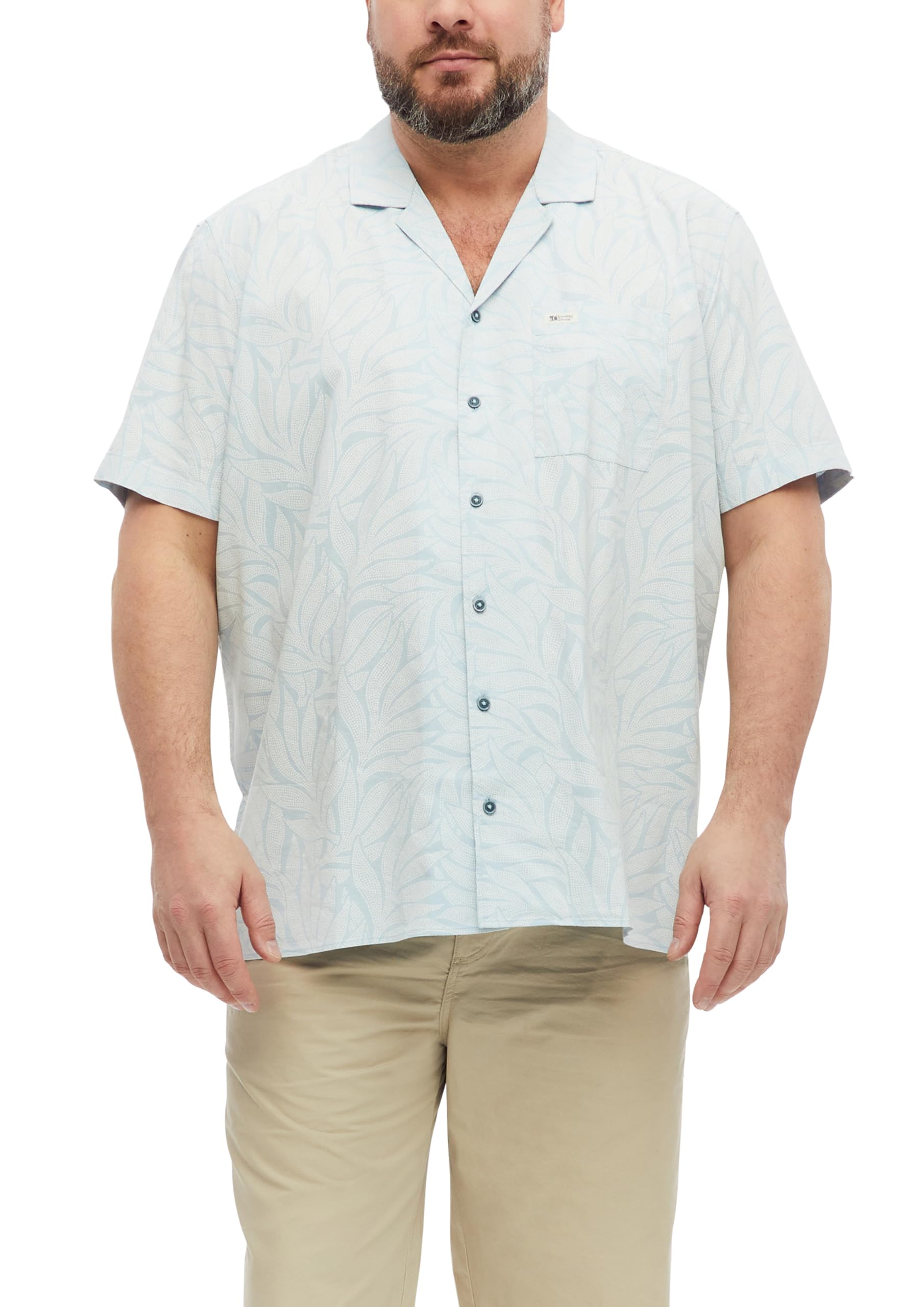 s.Oliver Men's 2181211 Shirt Short Sleeve with All-Over Print (Pack of 1), Blue, 4XL
